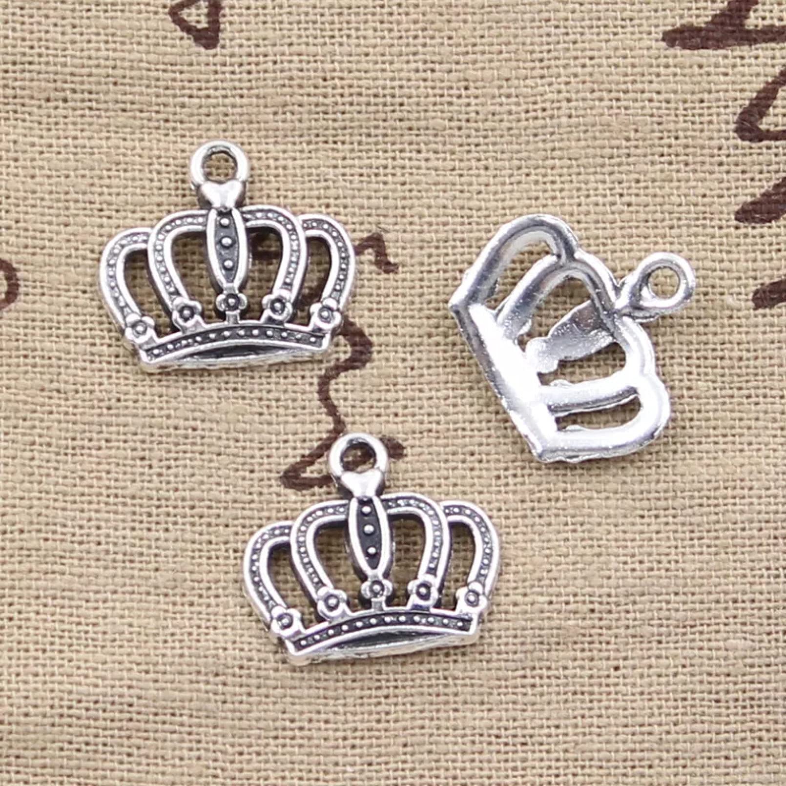FZSWD 20pcs Charms Crown 12X18mm Antique Silver Color Plated Pendants Making Diy Handmade Tibetan Silver Color Jewelry
