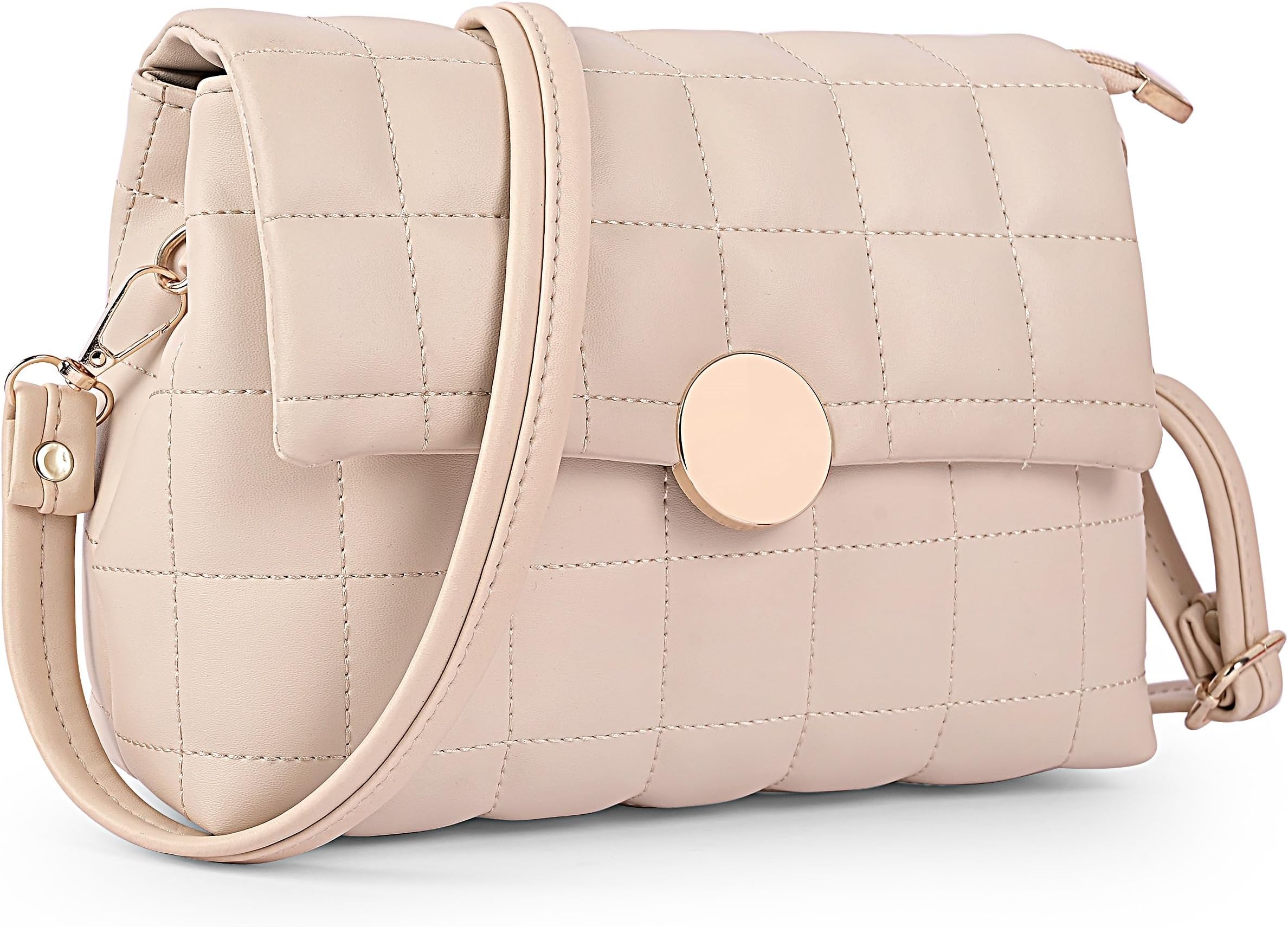 Women's Girls Quilted Cross Body Sling Bag with Height Adjustable Belt (SL5144)