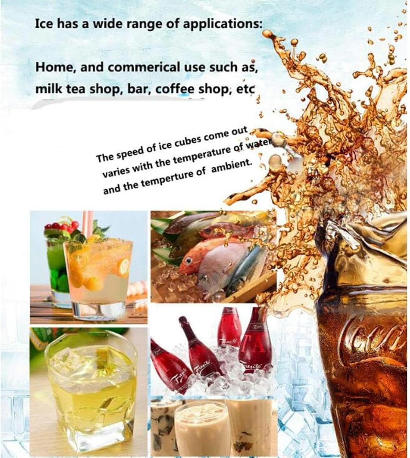 Ice Maker Machine Counter Top Small,Ice Cube Maker for Home,Ice Cube Machine Ready in 6-8 Minutes,15kg 24H White