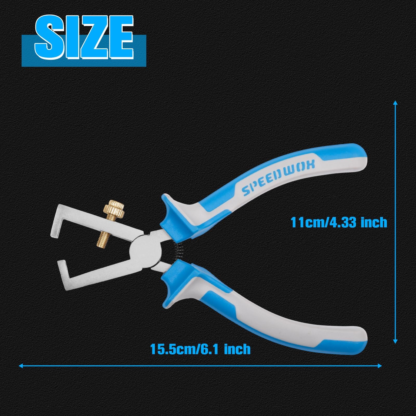 SPEEDWOX 6-Inch Insulated Wire Stripper Pliers Adjustable Wire Stripper Automotive Wires Stripping Tool 6" 155mm Wires Stripping Adjustable Insulated Cable Strippers with Soft Grip - Image 2