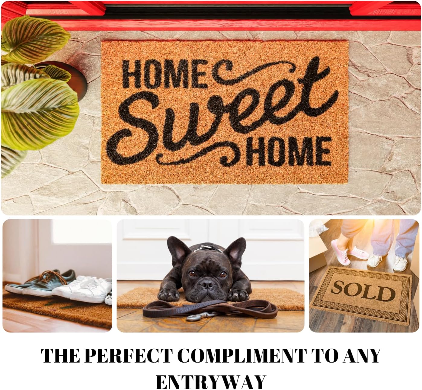 Coco Coir Door Mat with Heavy Duty Backing, Welcome Doormat, 17.5" x 30" Size, Easy to Clean Entry Mat, Beautiful Color and Sizing for Outdoor and Indoor uses, Home Décor (Go On Git!)