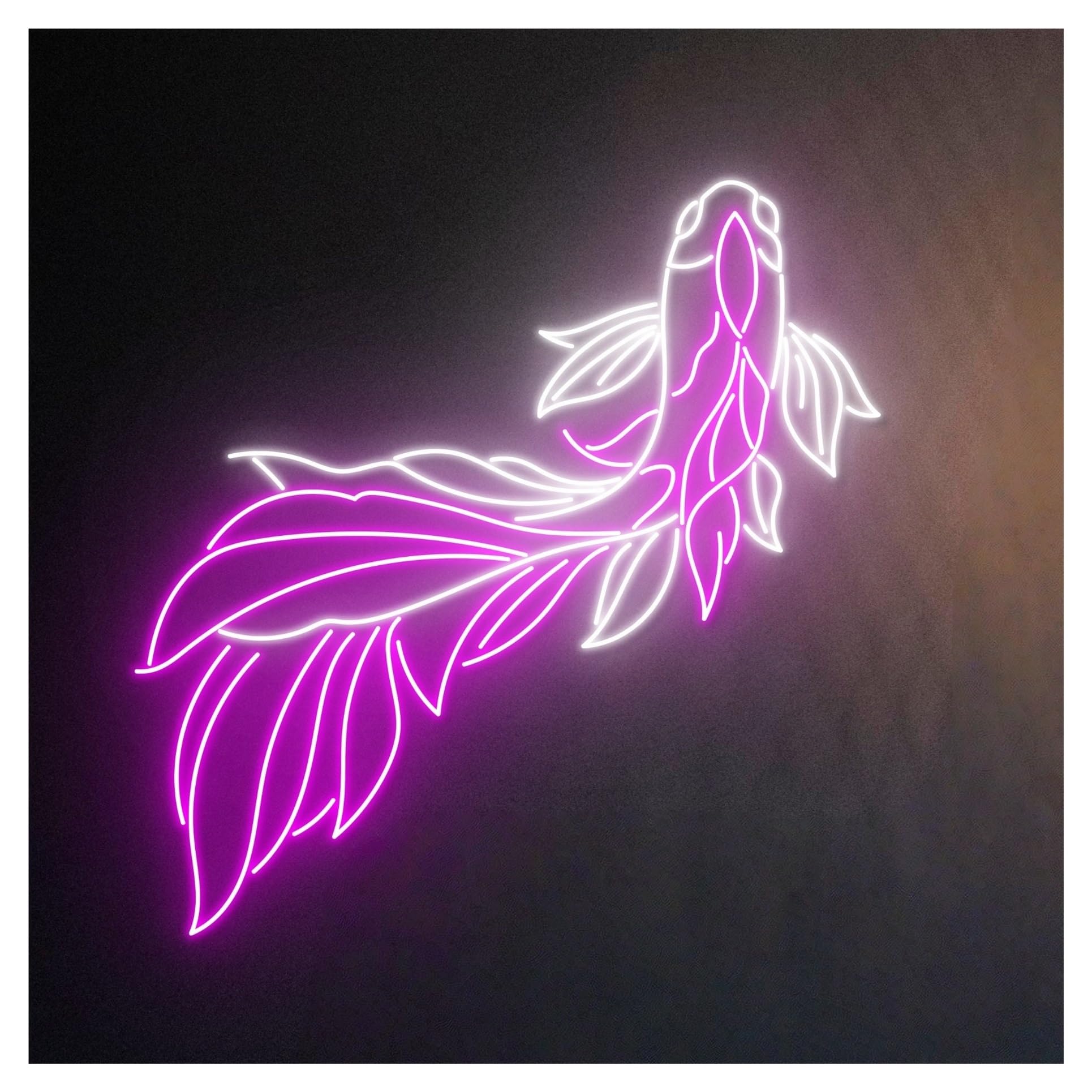 Hanging Art Neon Signs Koi Fish Neon Sign LED Light Dimmable For Bar Office Restaurant Fishroom Kitchen Party Wall Decor 58cm(A)