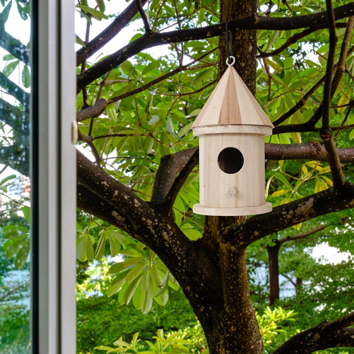 Casetta Per Uccelli Gardigo In Legno Con Tetto In Erba - Rifugio E Nido Per Cinciallegre E Fringuelli - Foto 8
