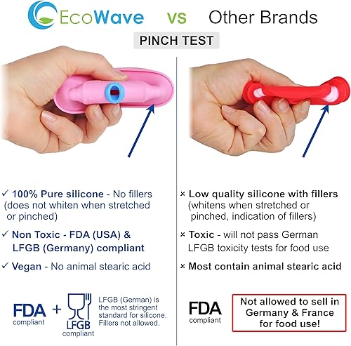 Miniatura 5 de EcoWave FlipFit - Tapas de silicona para tarros con orificio para pajilla, tapa innovadora de dos caras, se adapta tanto a Kerrs de boca regular