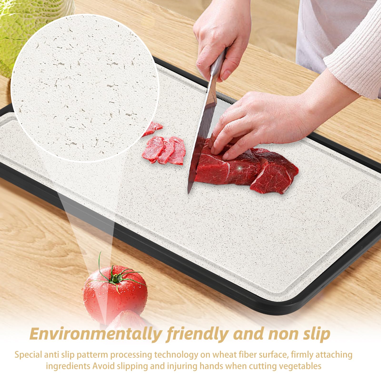 Zikenis Planche à Découper Inox Cuisine Antibactérienne Maille Résistant aux Rayures