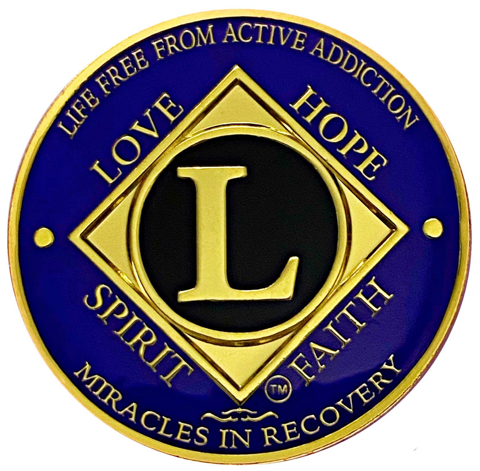 Simply Minimal NA 50 Year Coin, Narcotics Anonymous Medallion (Purple NA 50 Year Coin)