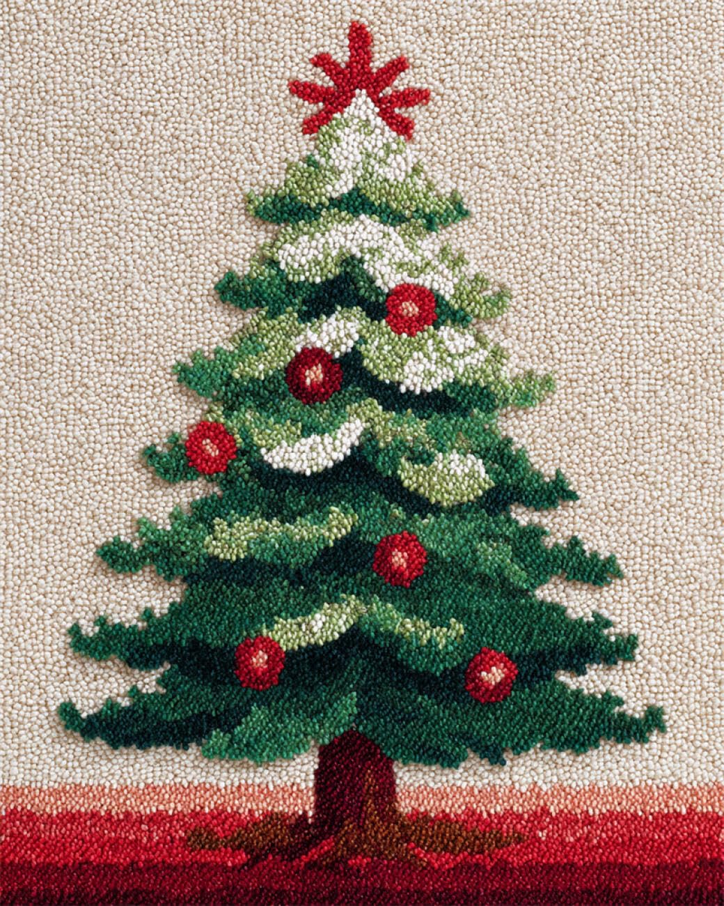AxiangziK DIY Latch Hook Kit Large Rug Colorful Christmas Tree Latch Hook Rug Kits for Beginners DIY Needlework Crocheting Tapestry Kit Home Decor 31x45in