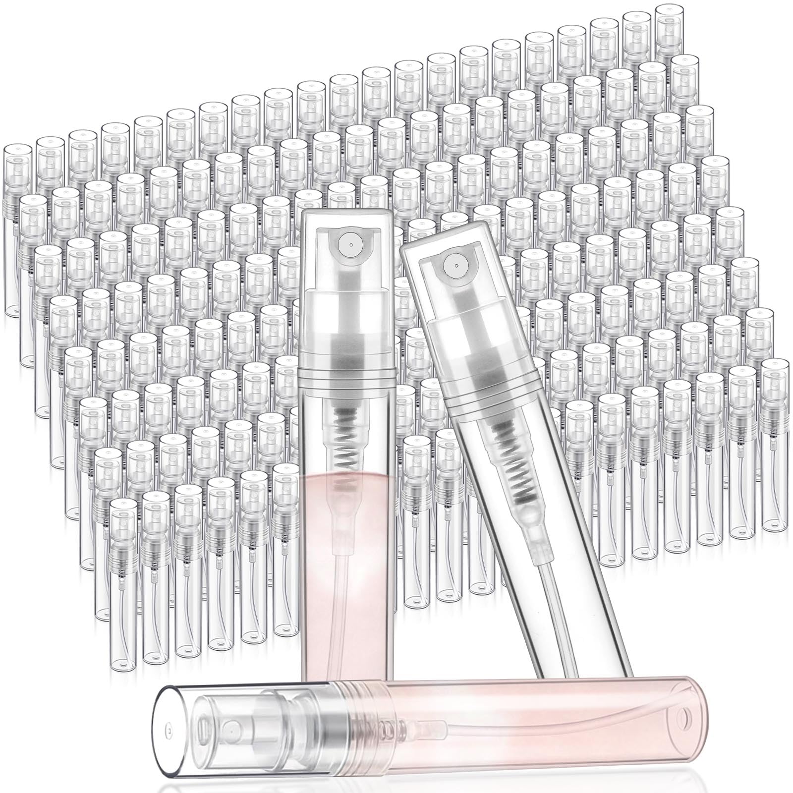 Mini-Sprühflaschen, 3 ml, transparente Kunststoff-Sprühflaschen, nachfüllbarer Parfümzerstäuber, feiner Nebel, Parfüm-Sprühflasche, leere tragbare Probenbehälter für die Reinigung von