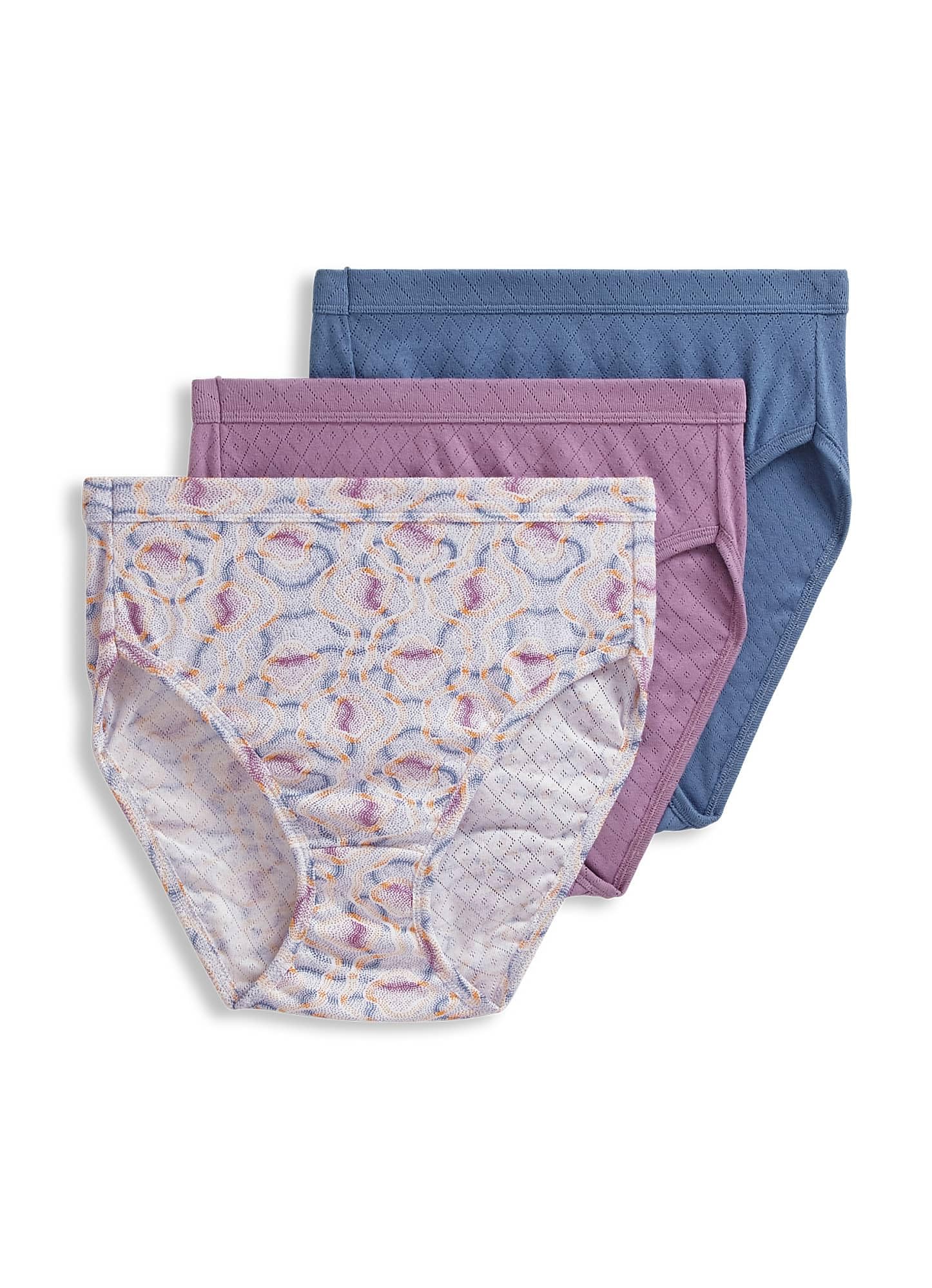 Jockey Women's Underwear 100% Cotton Elance Breathe French Cut - 3 Pack