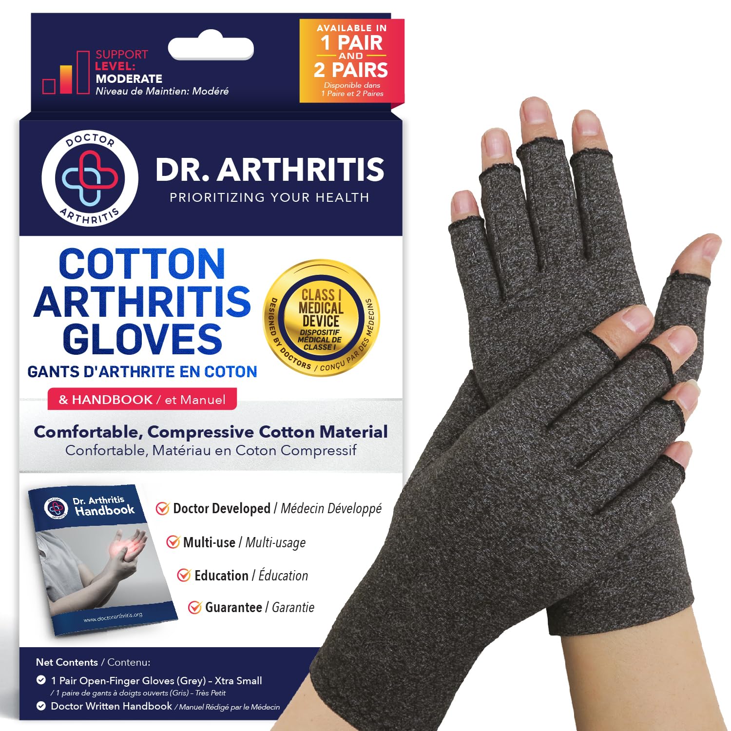 Doctor Developed Arthritis Gloves for Women & Men With Handbook - Compression Gloves for Arthritis for Women & Men