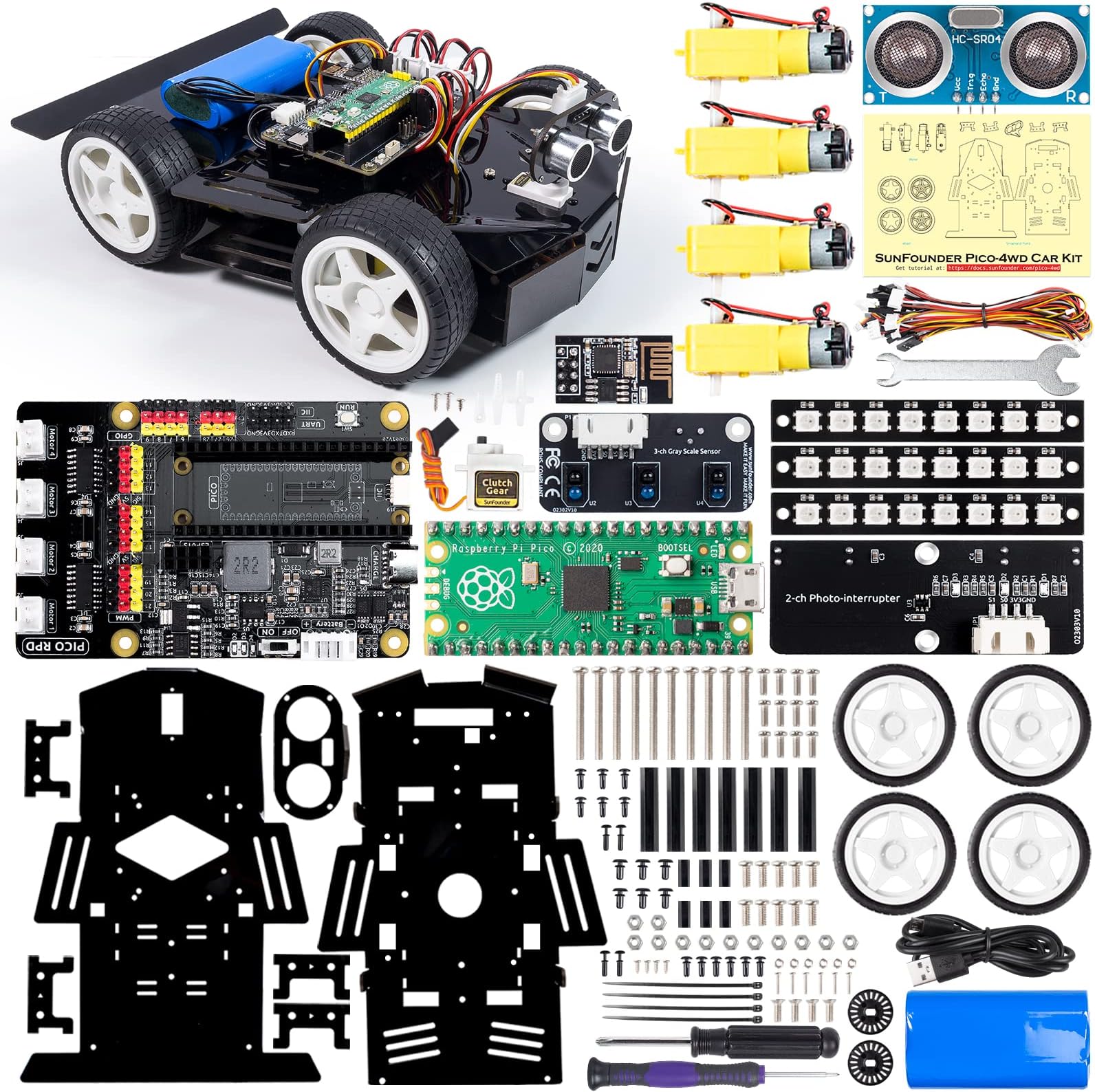 SunFounder Robot Car Kit for Raspberry Pi Pico