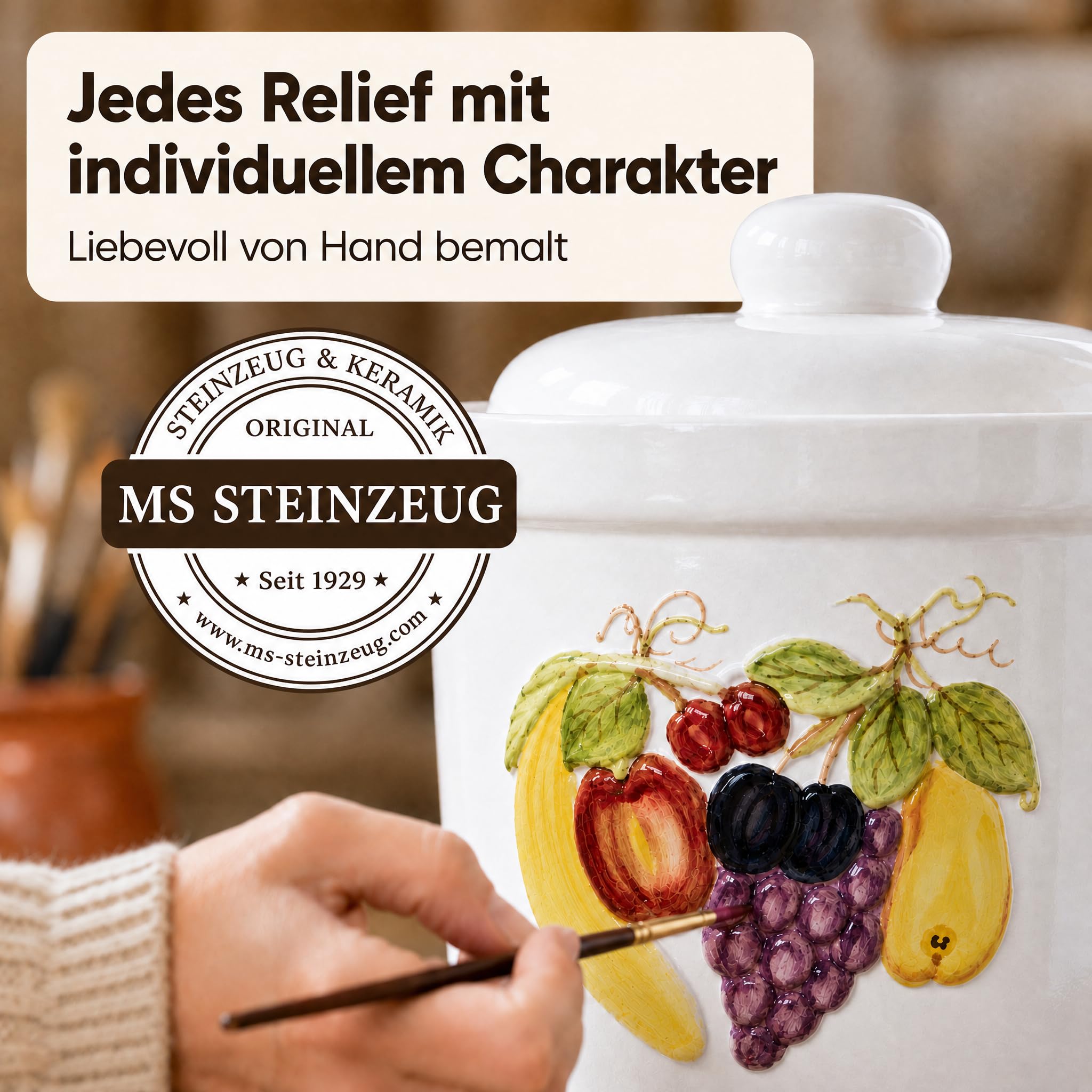 Schmitt Olla para fermentar (10 L, pintada a mano)