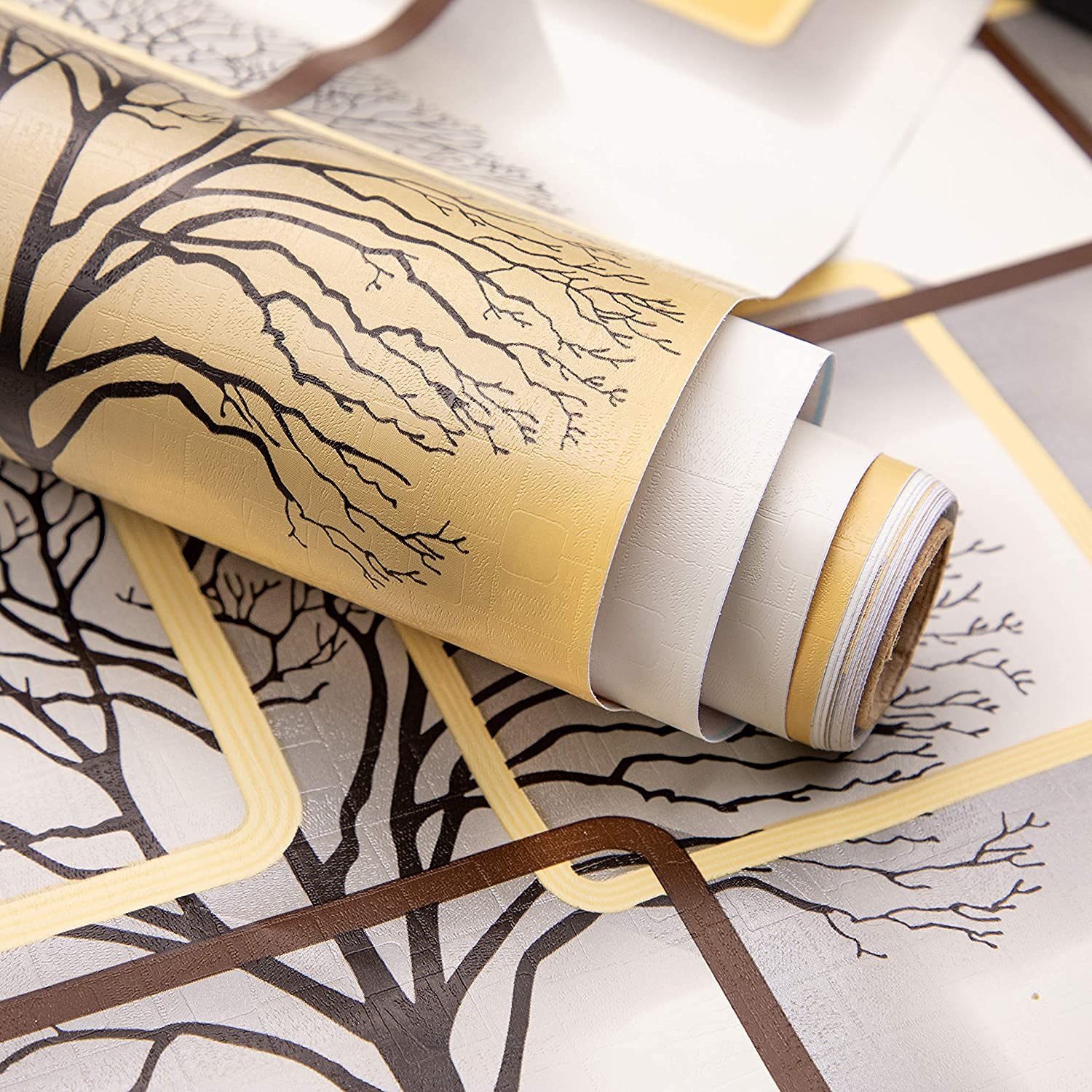 SV COLLECTIONS Brown White Box Peel and Stick Wallpaper PVC SELF Adhesive Kitchen Door Furniture Cabinet Shelf Bedroom LIVINGROOM - 200 * 45CM - 9 SQFT Approx (B093C4K3BJ) Amazon Price History, Amazon Price Tracker