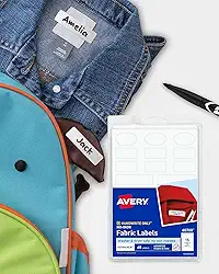 Etiquetas de tecido de 5 folhas - fácil de escrever, bastão de longa duração, seguro para máquina de lavar e secar, tamanho 3,8 × 0,39 polegadas, 50 peças LCC222-02