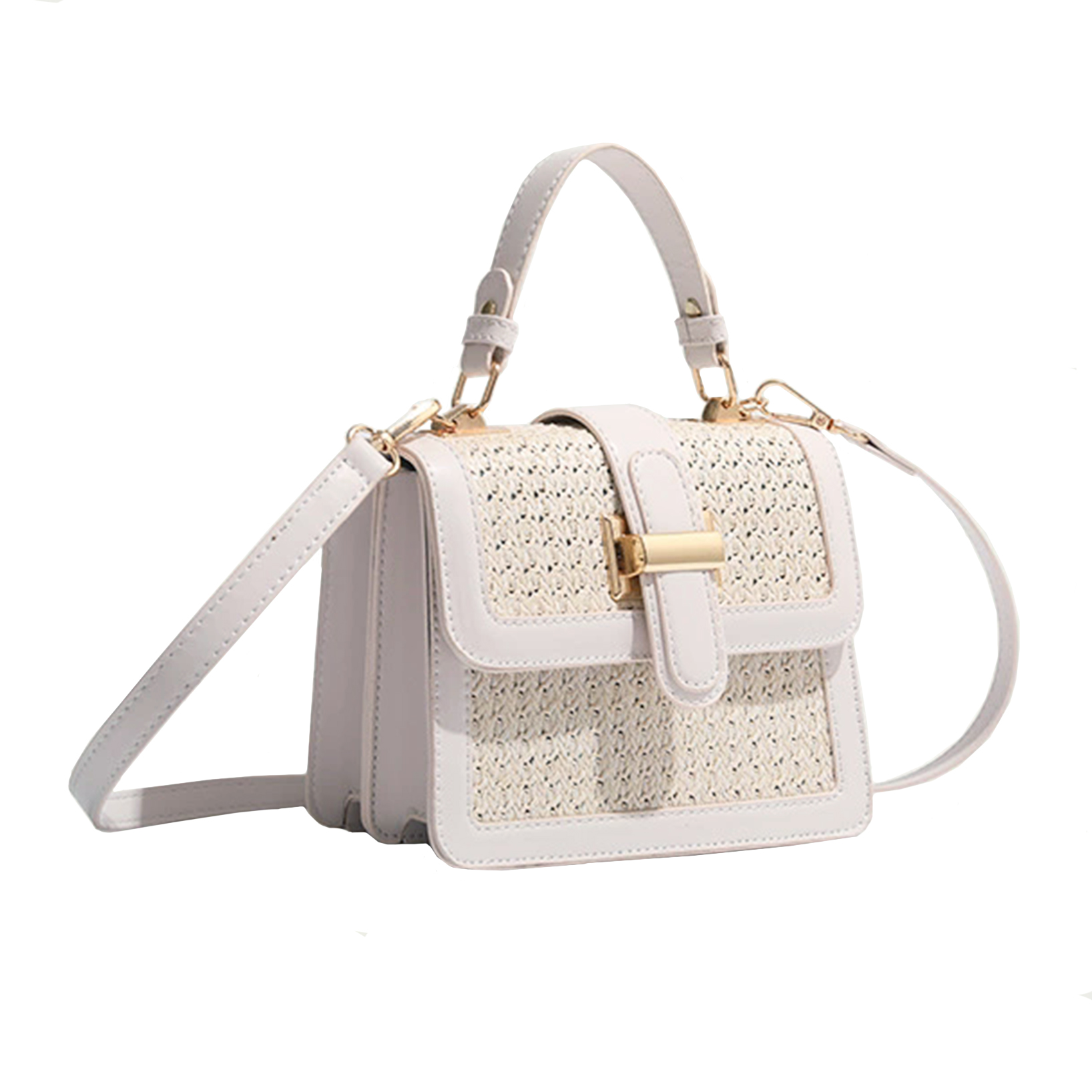 Bolso de playa para mujer mini tejido de paja miniatura 6