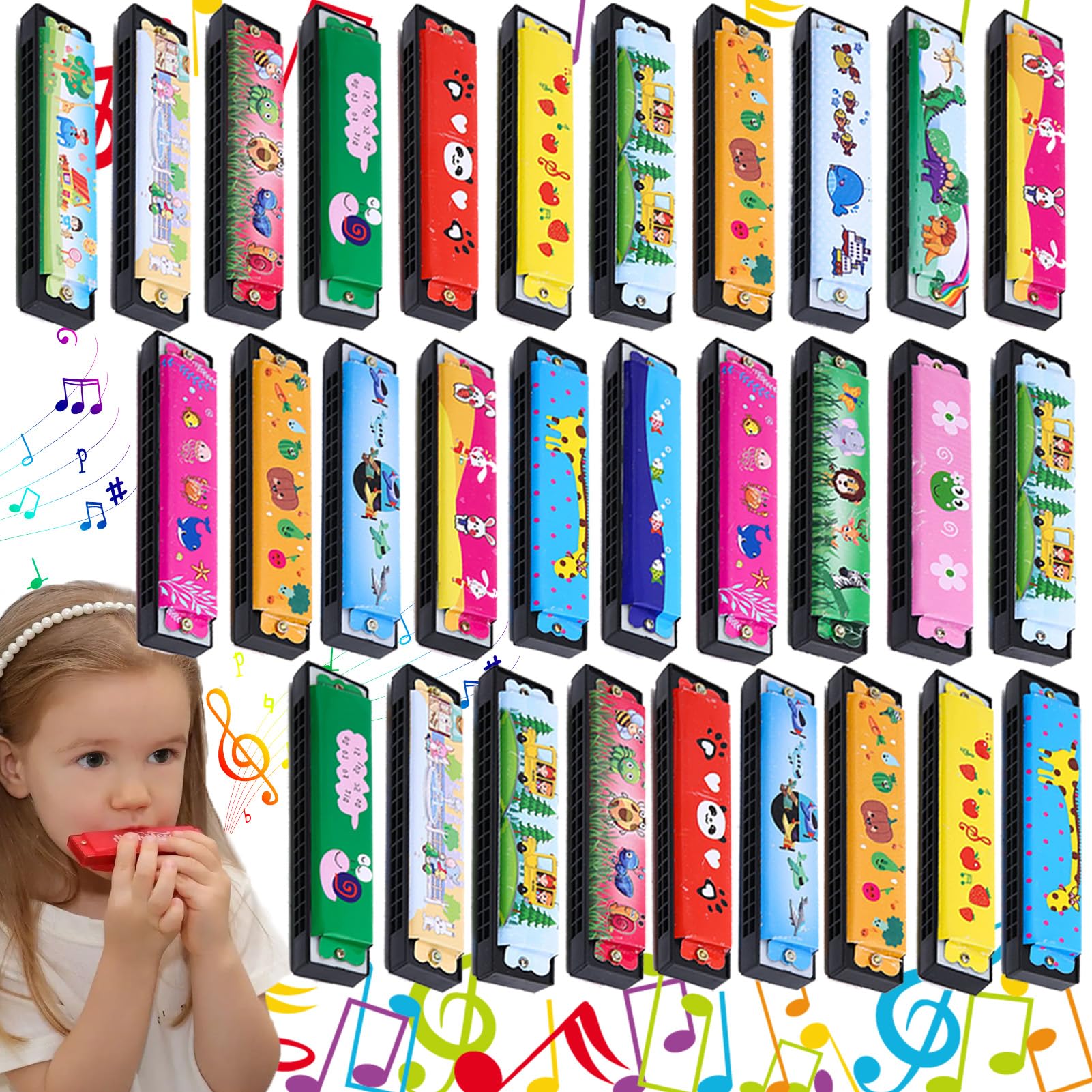 Shinybox Kindergeburtstag Mundharmonika, 30 Stück Harmonica Tombola Party Mitgebsel Kindergeburtstag, Geburtstag Kinderparty Geschenktütenfüllung, Party Beschäftigung(30 Stück)
