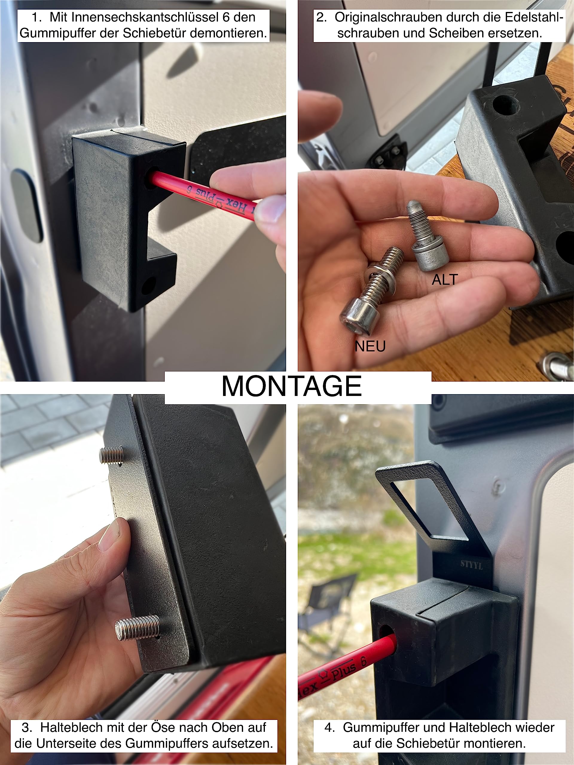 STYYL Slide-Y-Lock die Zusatzsicherung für die Schiebetür passend für Kastenwagen Ducato Jumper Boxer