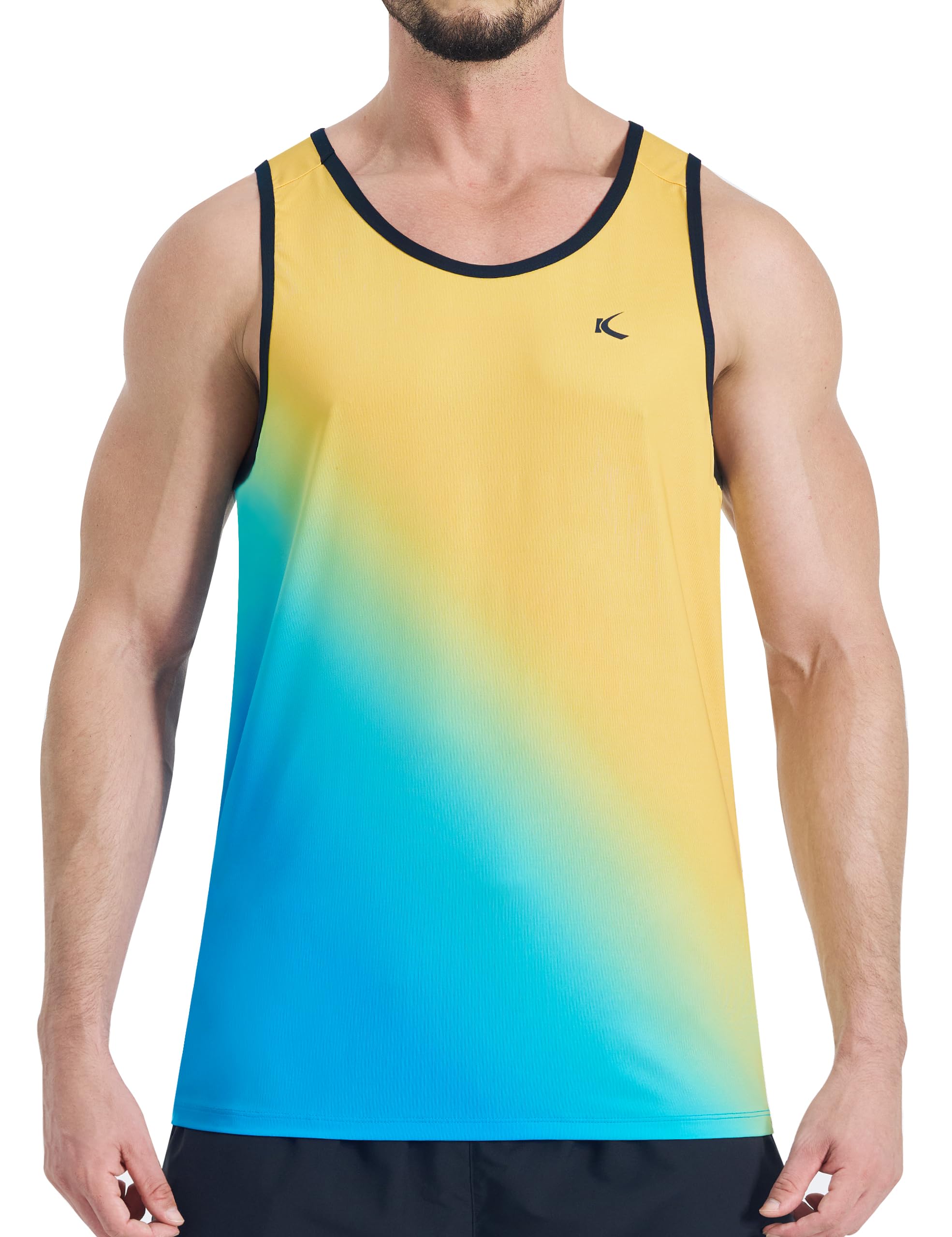 KPSUN Men's Quick Dry Sports Tank Tops Athletic Gym Bodybuilding Fitness Sleeveless Shirts for Beach Running Workout