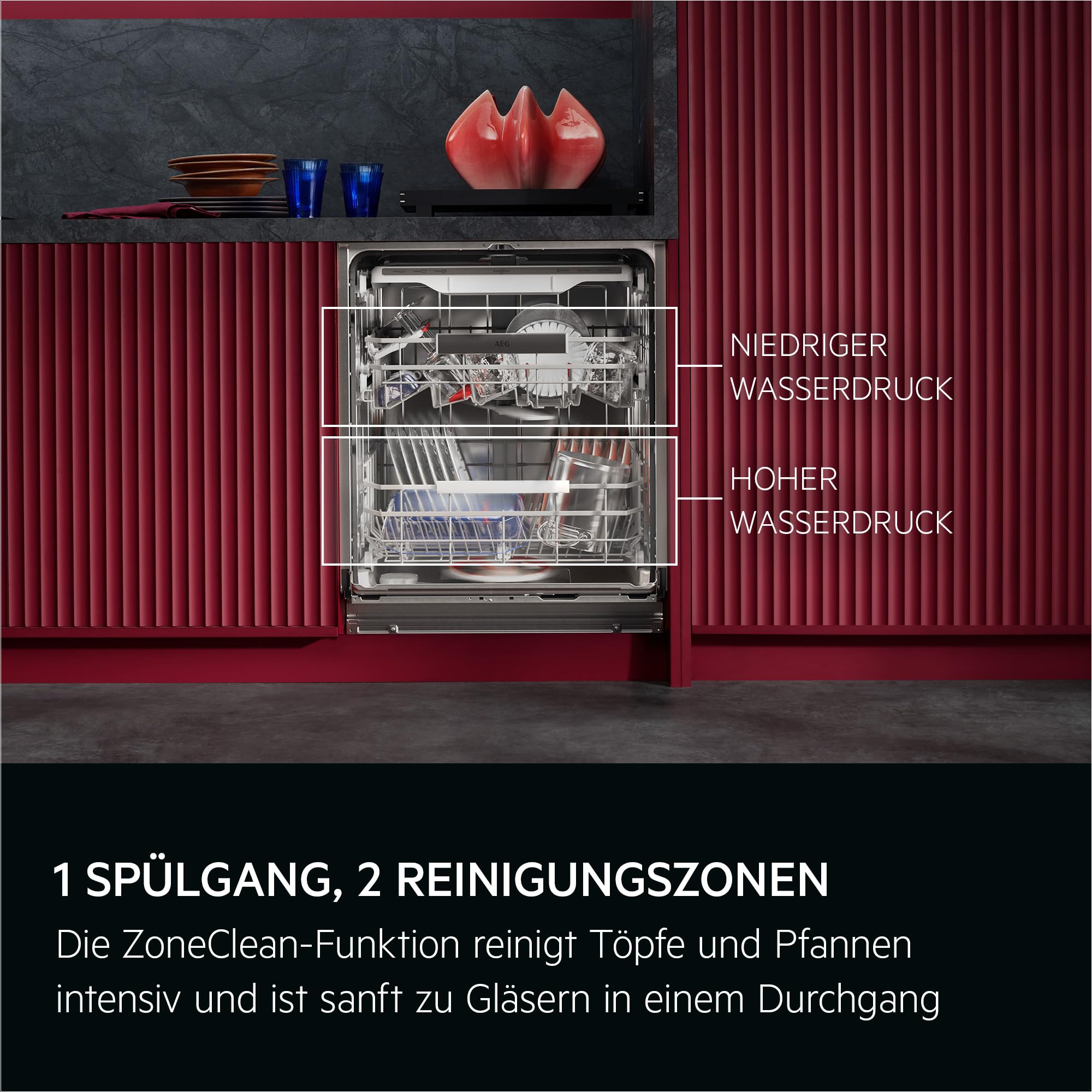 Vollintegrierter AEG 8000 Geschirrspüler, 60cm, smarte WiFi Spülmaschine, vielseitige Körbe & sichere Glasreinigung, ComfortLift Hebefunktion, 40 dB, LightOnFloor, nur 8,4L Wasserverbrauch, GI8200B4SC