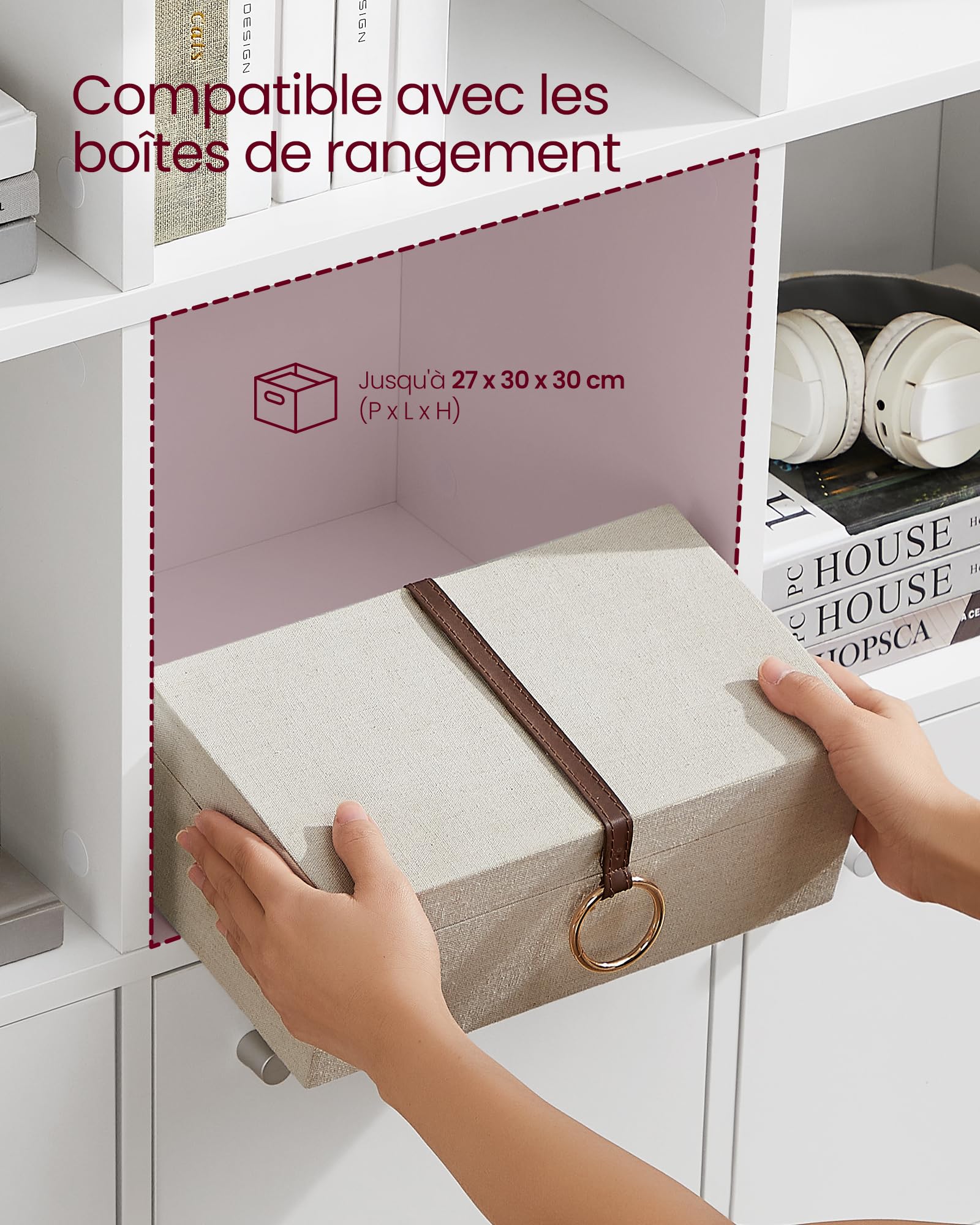 VASAGLE Custos Collection - Bibliothèque, Étagère, Meuble de Rangement, Armoire, 3 Placards avec Portes en Bas, pour Salon, Chambre, Chambre d'enfant, Bureau, Moderne, Blanc LBC33WTV1