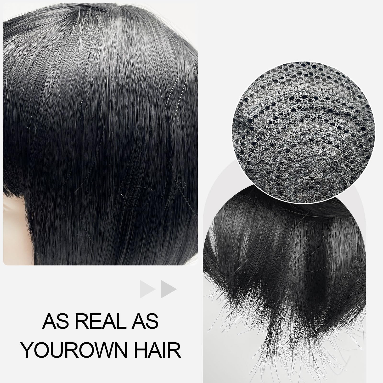 UILYNIU 3 Pieces Black Bob Wig 60s Rock Sergeant Set Black Short Wig Coloured Round Glasses Moustache Fancy Dress Accessory Kit 60s Pop Sergeant Halloween Party Dress Up Wigs - Image 2