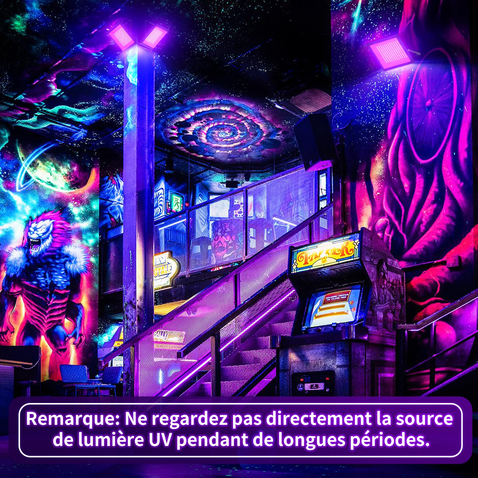 150W LED Lumière Noire, Lumiere Noire, Projecteur UV pour Noël, Halloween, Fête Néon Incandescente, Peinture Corporelle, Lumière UV de Durcissement de Résine, IP66 étanche (150W, 2pcs)
