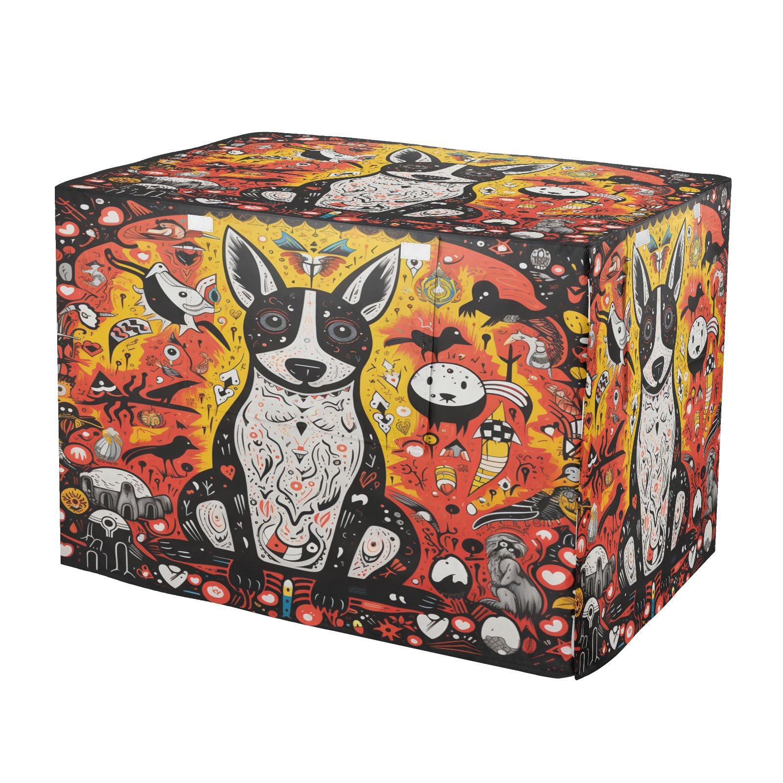 Housse imperméable pour cage chien et chat chiot motif abstrait kangourou