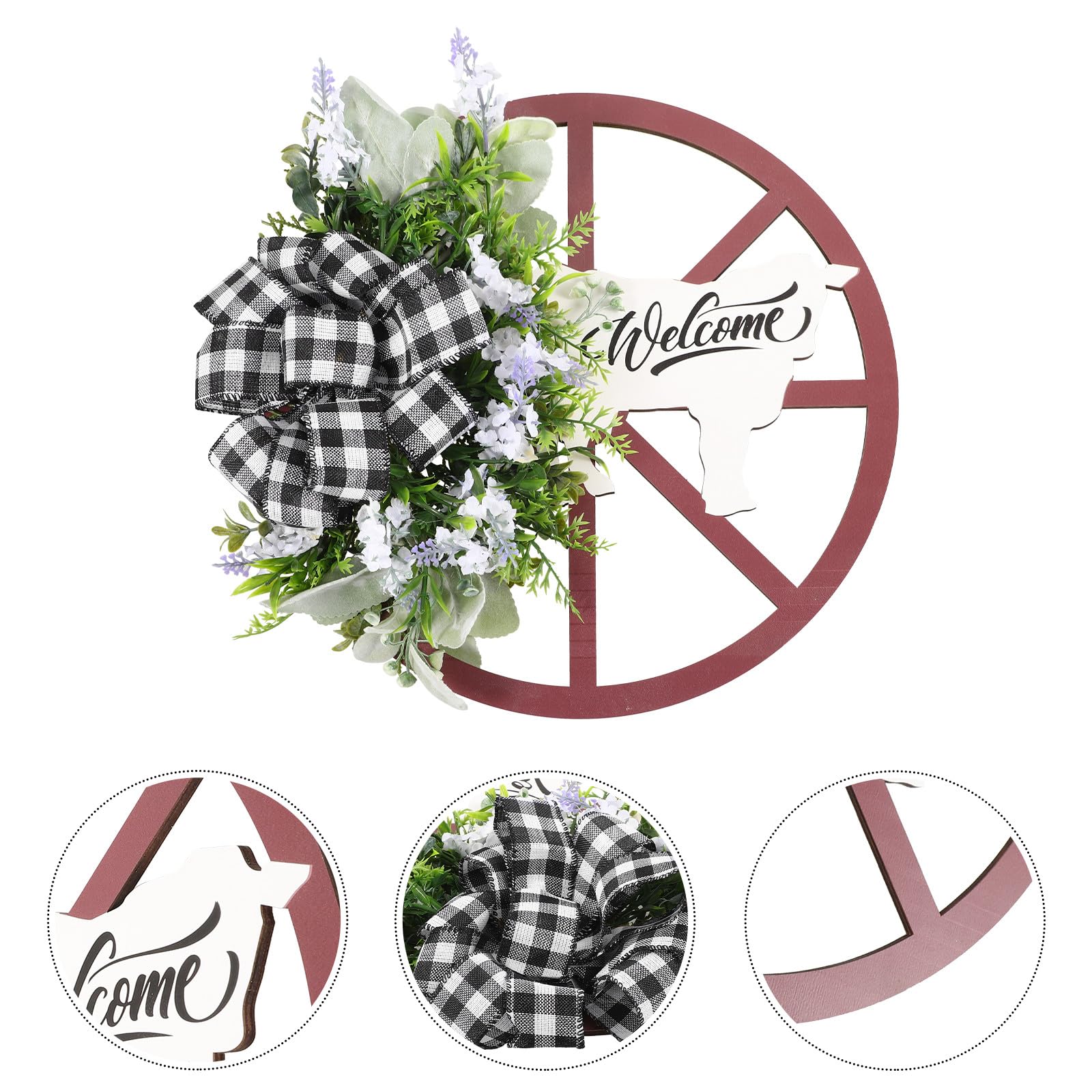 Frühlingskranz Türkranz und Kunststoff mit Realistischem Design für Outdoor Dekoration ohne Gießen und Schneiden für Hochzeit und Haus