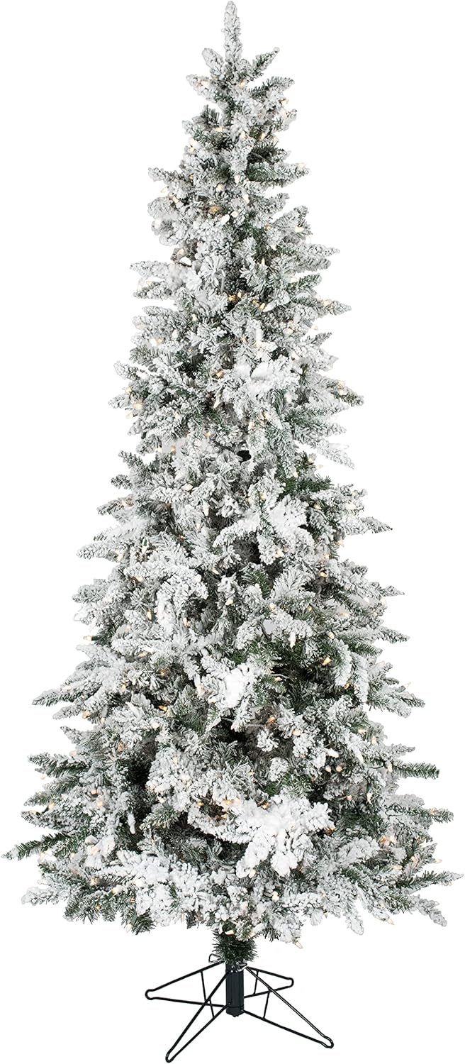 Vickerman 6.5' Flocked Utica Fir Slim Artificial Christmas