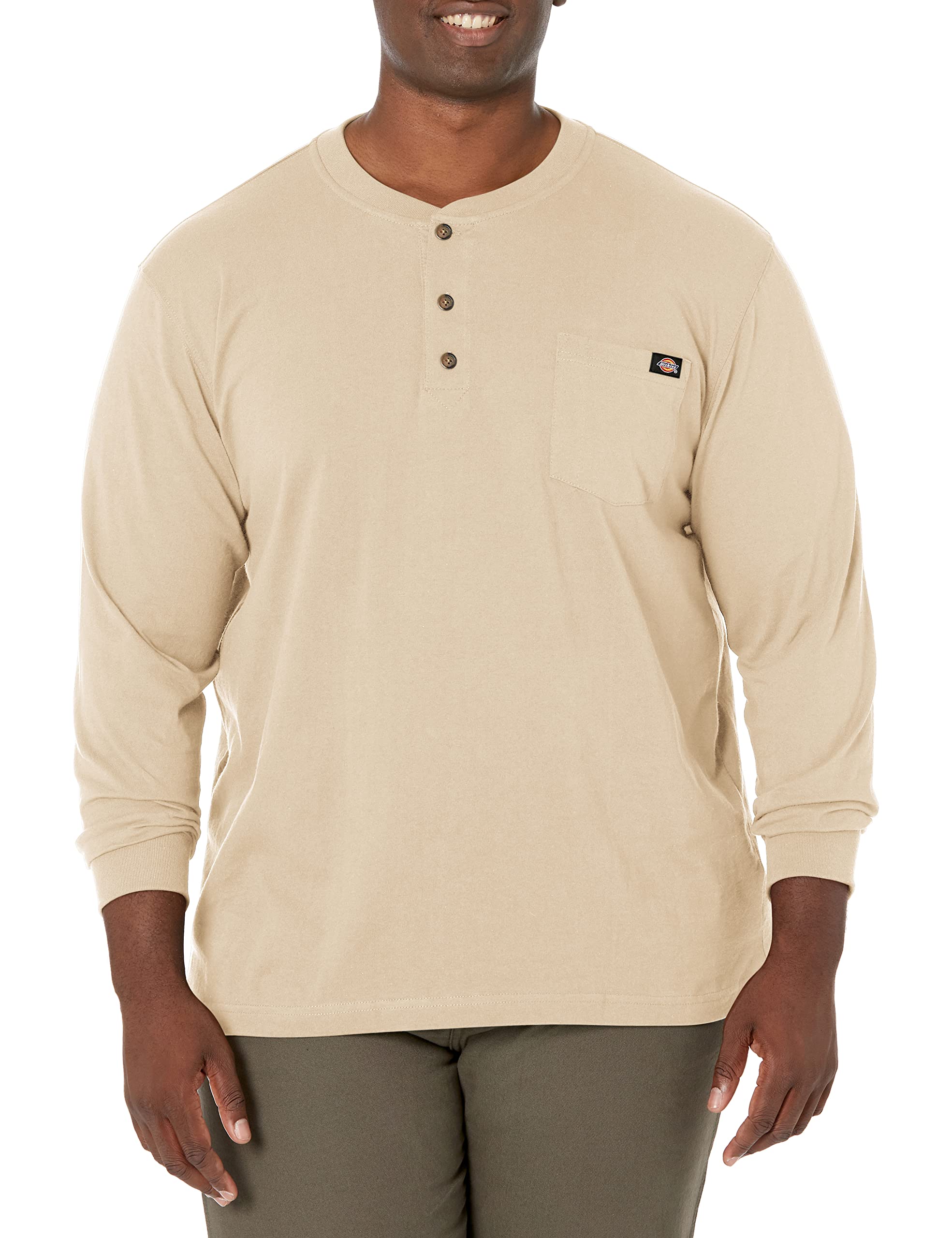 Dickies Long Sleeve Heavyweight Henley Henley de Manga Larga y Peso Pesado Hombre (Pack de 1)