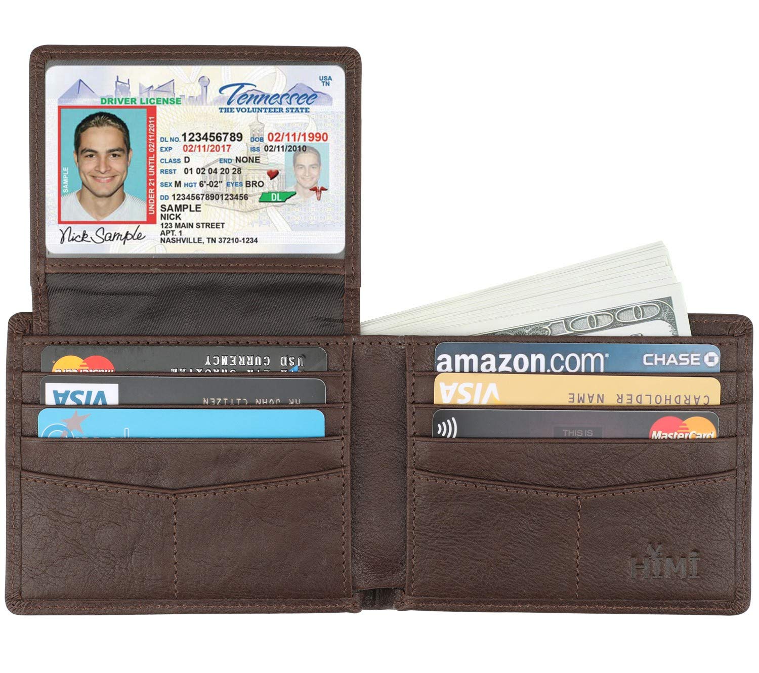Wallet for Men-Genuine Leather RFID Blocking Bifold Stylish Wallet With 2 ID Window (Vegetable Tanned Coffee)