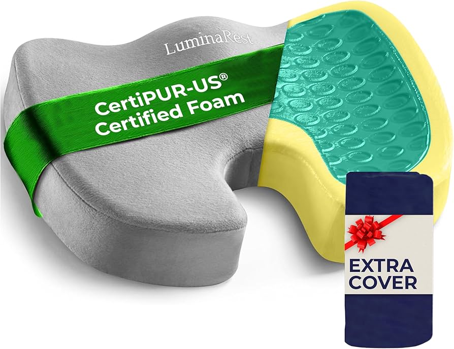 Amazon.com: LuminaRest® Gel Seat Cushion for Tailbone & Back Pain