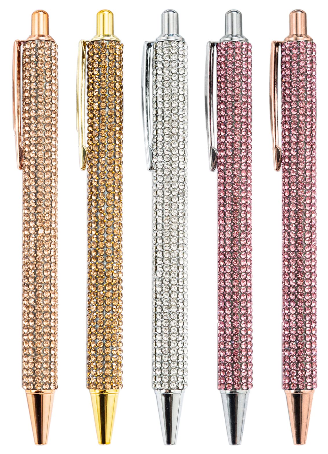 Gullor Click Ballpoint Pens, Diamond-encrusted Ball Pens, Black Ink Medium Point 1mm, for Office Supplies Gift Wedding Birthday