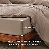 Vista 190 de Bedsure - Juego de ropa de cama de 2 piezas con 1 funda de edredón y 1 funda de almohada, extrasuave, prelavado, con cremallera, sin edredón