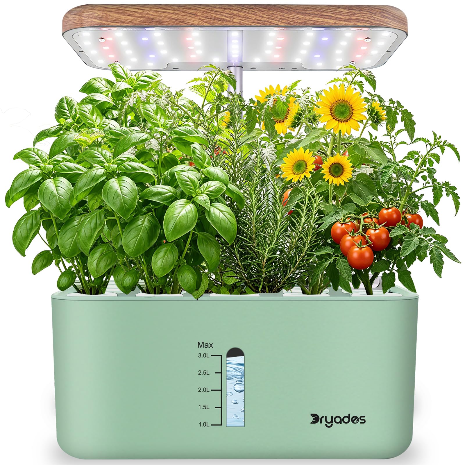 10-Pod Indoor Garden Hydroponics Growing System w/LED Grow Light (Green)