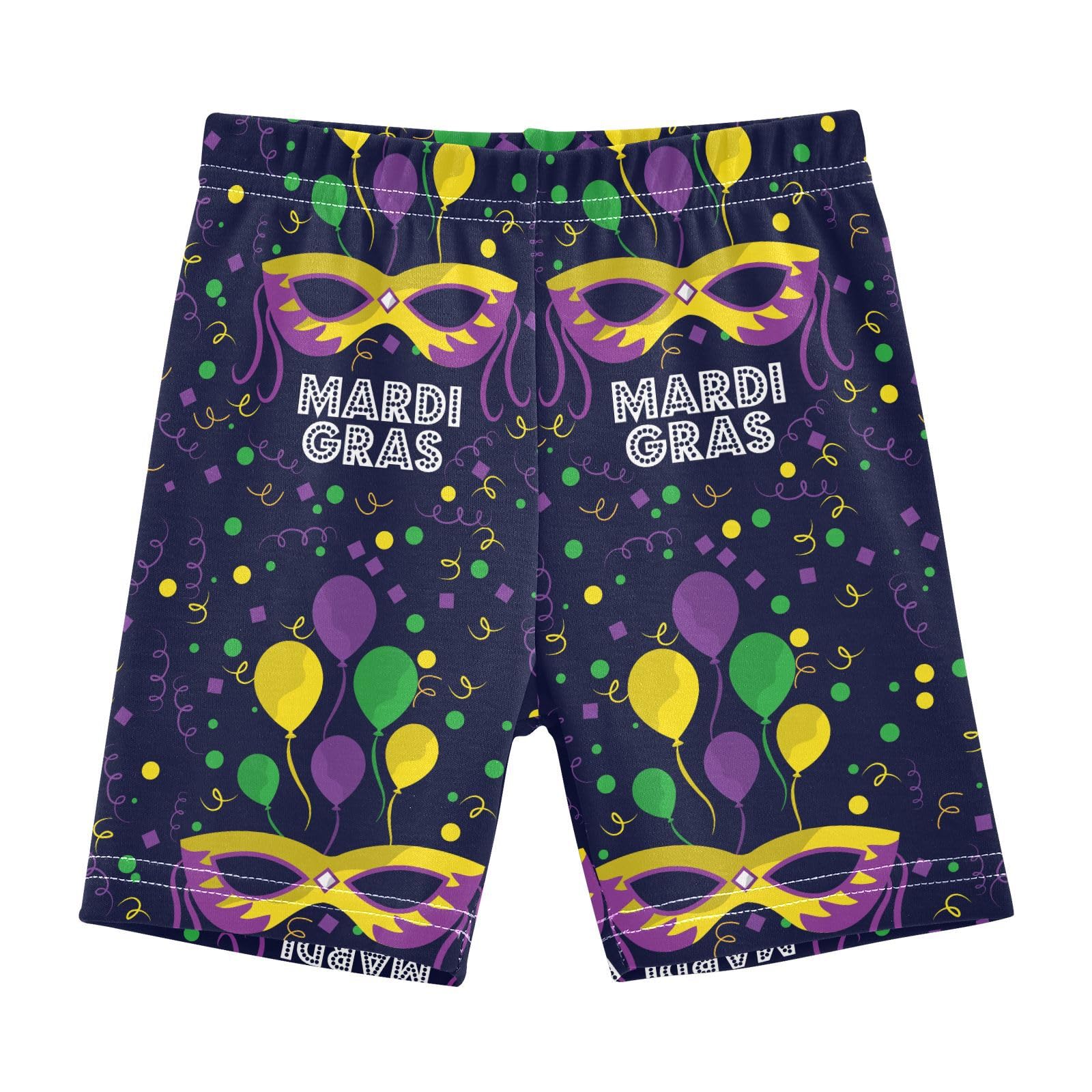 Aflyko Fat Tuesday Girls' Shorts Masquerade Balloon Cute Soft Summer Boxers Short Leggings Dance Bottoms Multi