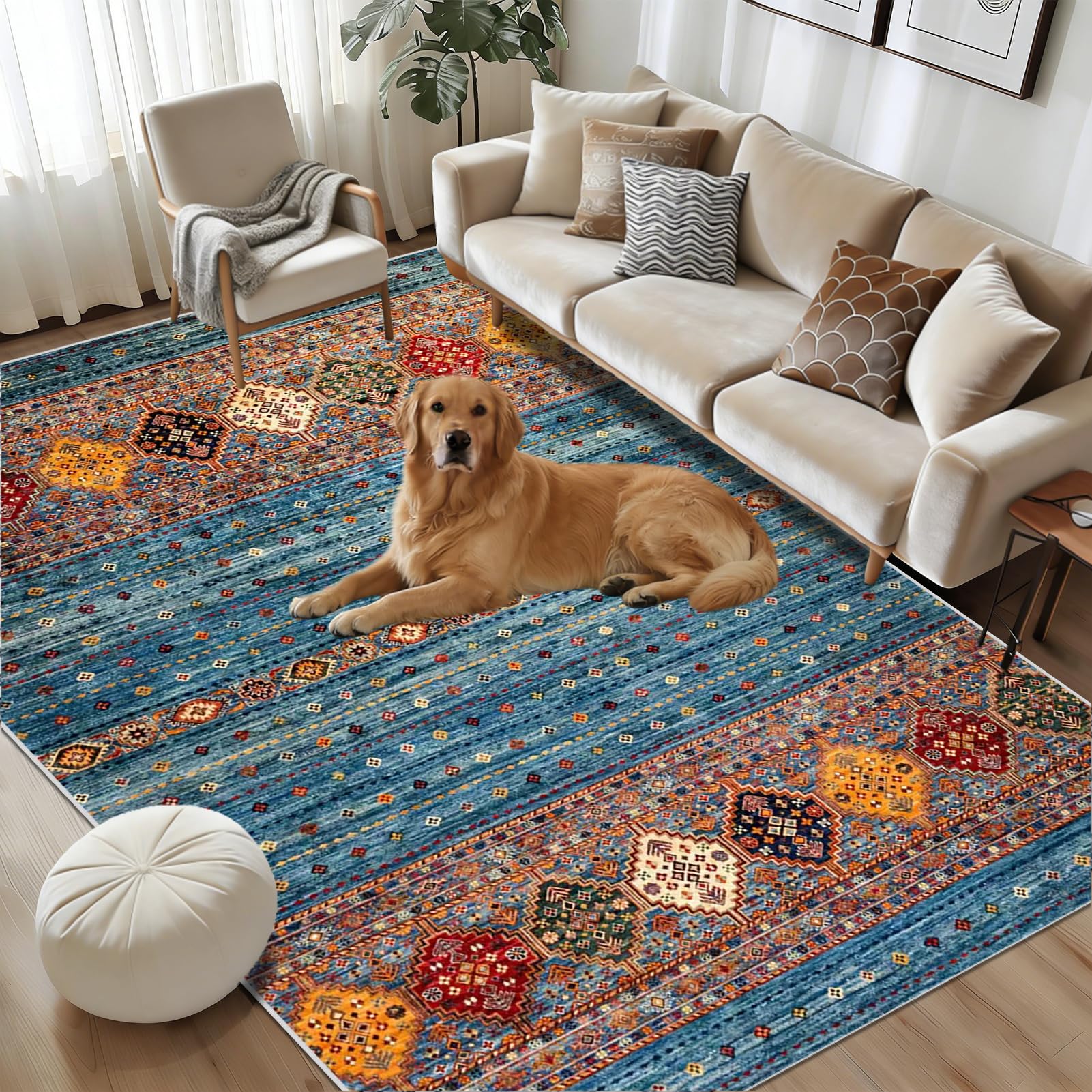 Teppich Läufer Flur rutschfest Waschbarer Küchenläufer Moderne Geometrische Teppichläufer Lang Große Teppiche für Flur, Küche, Wohnzimmer, Büro, Schlafzimmer 70 x 230 cm