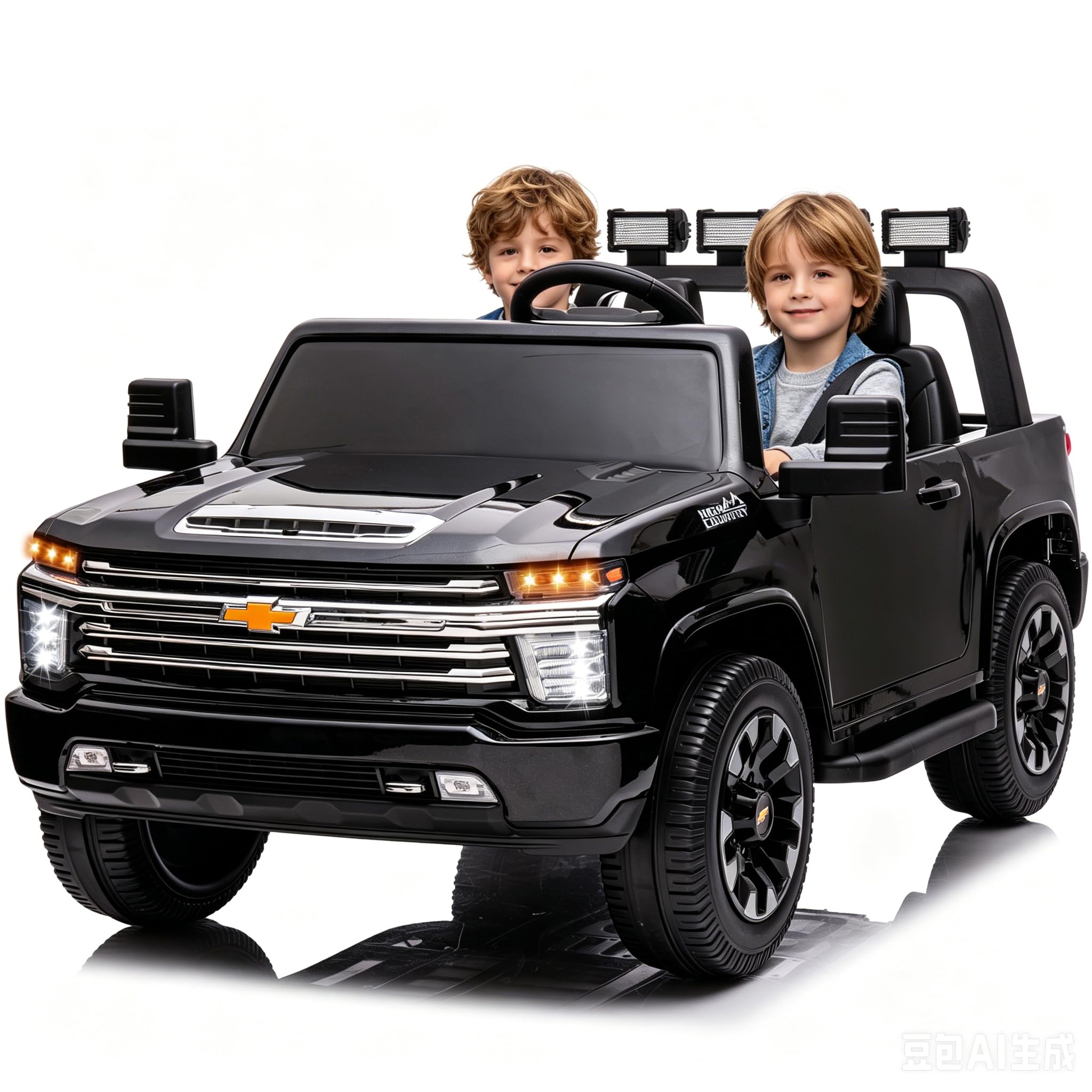 24V Ride on Toys for Kids Chevrolet Silverado 2 Seater Ride on Car for Kids