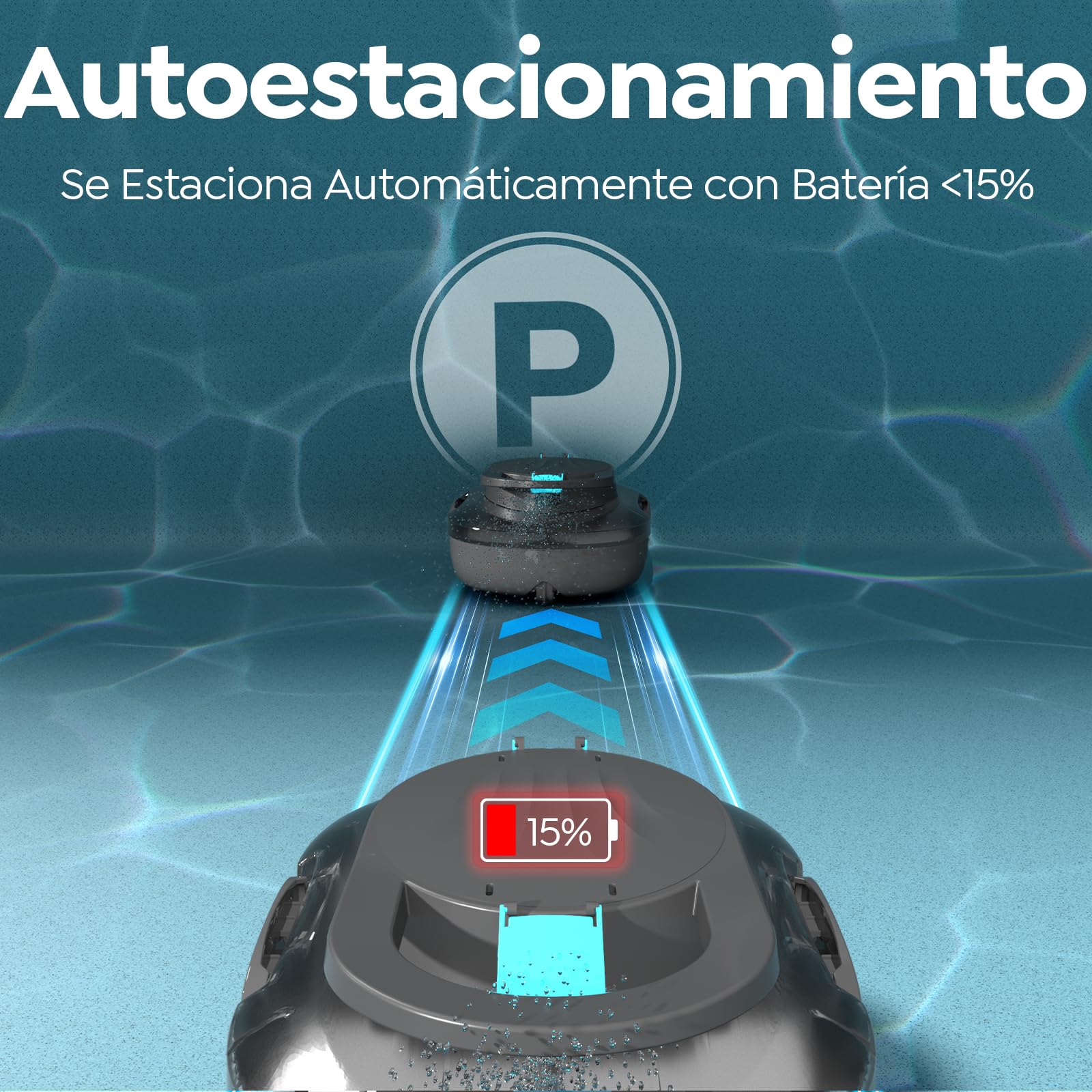 S1PRO (2026 Upgrade) Robot de Piscina, 120 Min de Autonomía Robot Limpiafondos Piscina Sin Cable con Doble Motor, Autoaparcable, para Piscinas de Fondo Plano 95m², Gris Oscuro