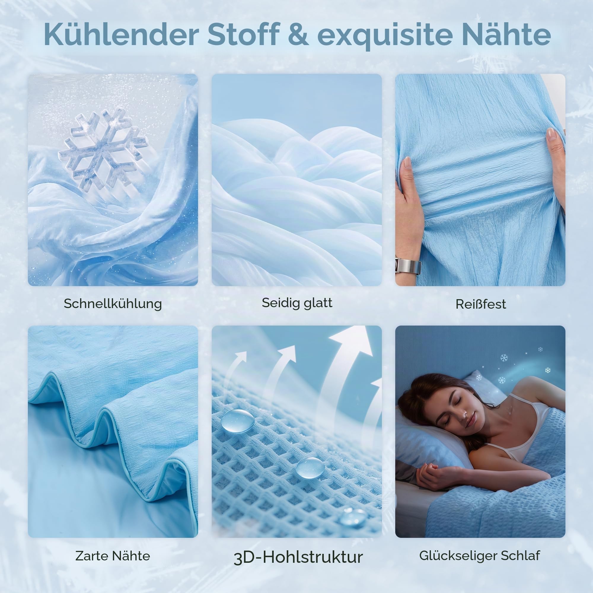 UNIKOME Kühldecke Doppelseitig - Wendbare Sommerdecke aus Bubble Sherpa & Ice Silk, Leicht und Atmungsaktiv für Hitze- und Schweißgeplagte, Ideal für Klimaanlagen, 150 x 200 cm, Weiß