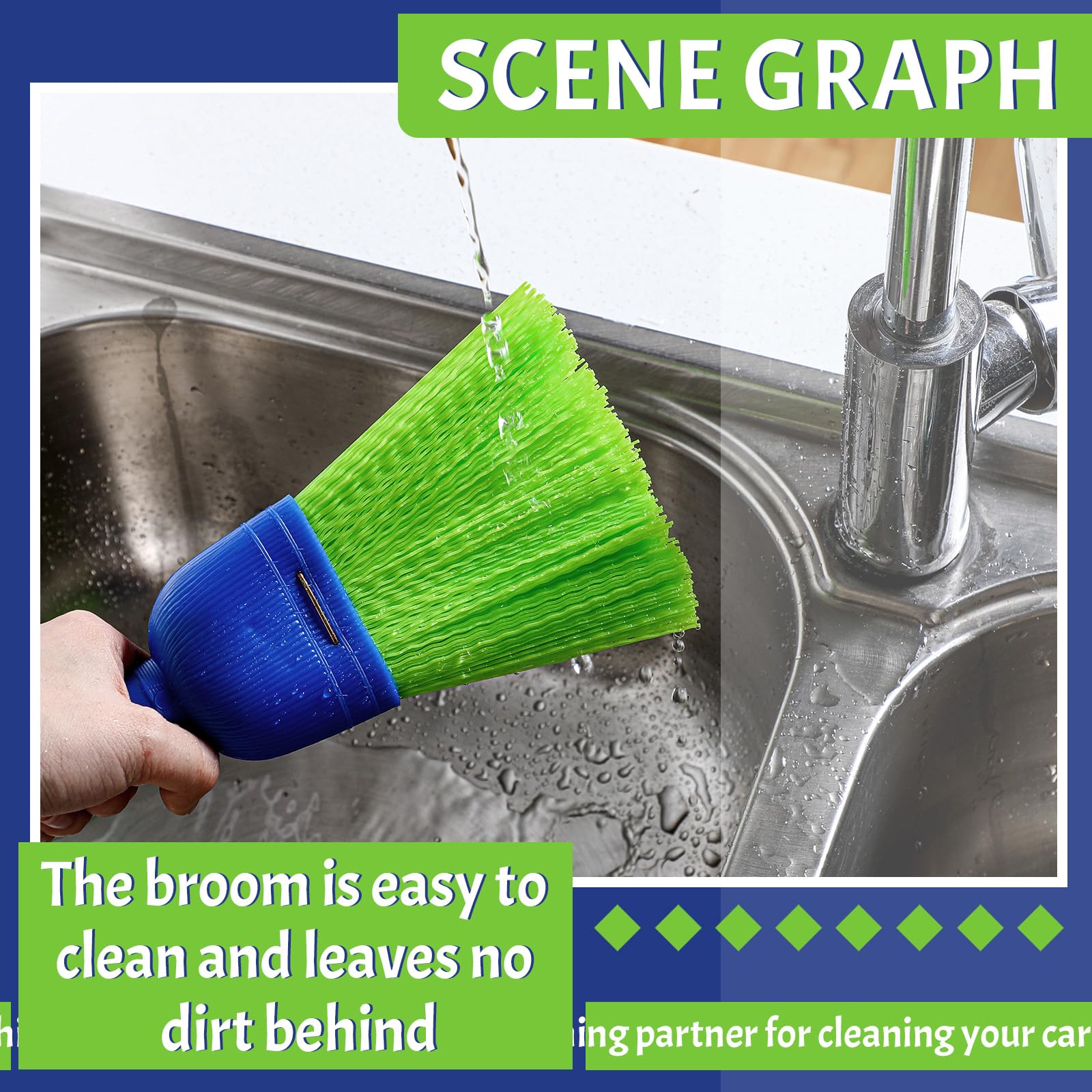 LOLA Whisk Broom, Hand Brush, 6 Pack, Durable Bristles, Whisks Away Dirt Debris Compact Hang Hole For Easy Storage Indoor Outdoor 6 Pack