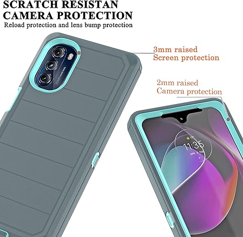 Miniatura 10 de YmhxcY Funda para Moto G 5G 2022 con protector de pantalla integrado, a prueba de caídas, funda duradera de 3 capas, a prueba de golpes, protección