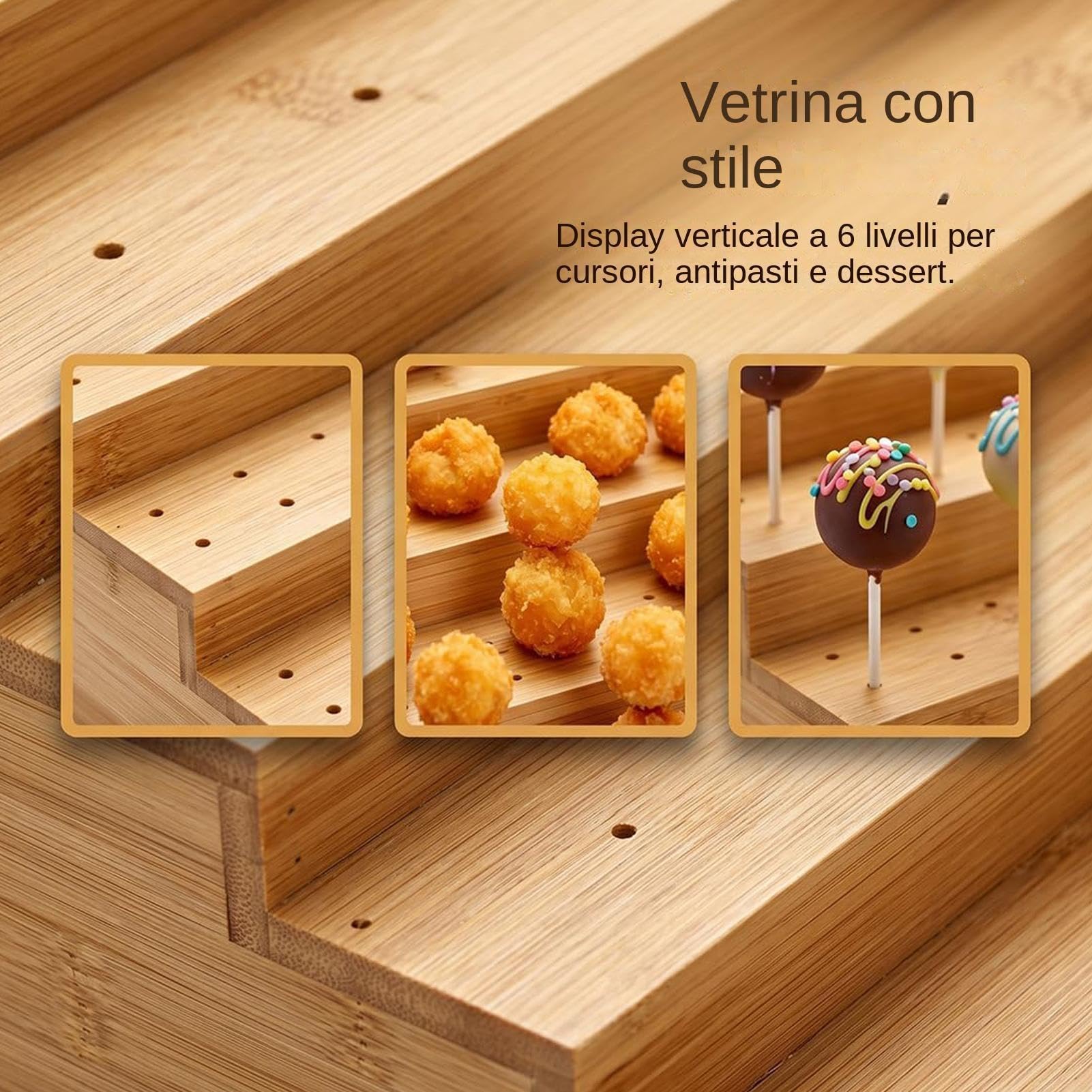 Soporte Para Brochetas Estante Servicio 6 Niveles | Soporte para pinchos Para Frutas, Aperitivos, Verduras, Cóctel, y , Catering, Barbacoa, Buffet, y Bodas