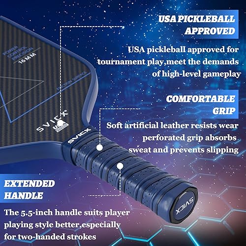 Miniatura 7 de Pickleball Paddles,Pickleball Paddles Set of 2,Professional Carbon Fiber Pickleball Paddle-16mm,Superior Control,Strong Power and Forceful