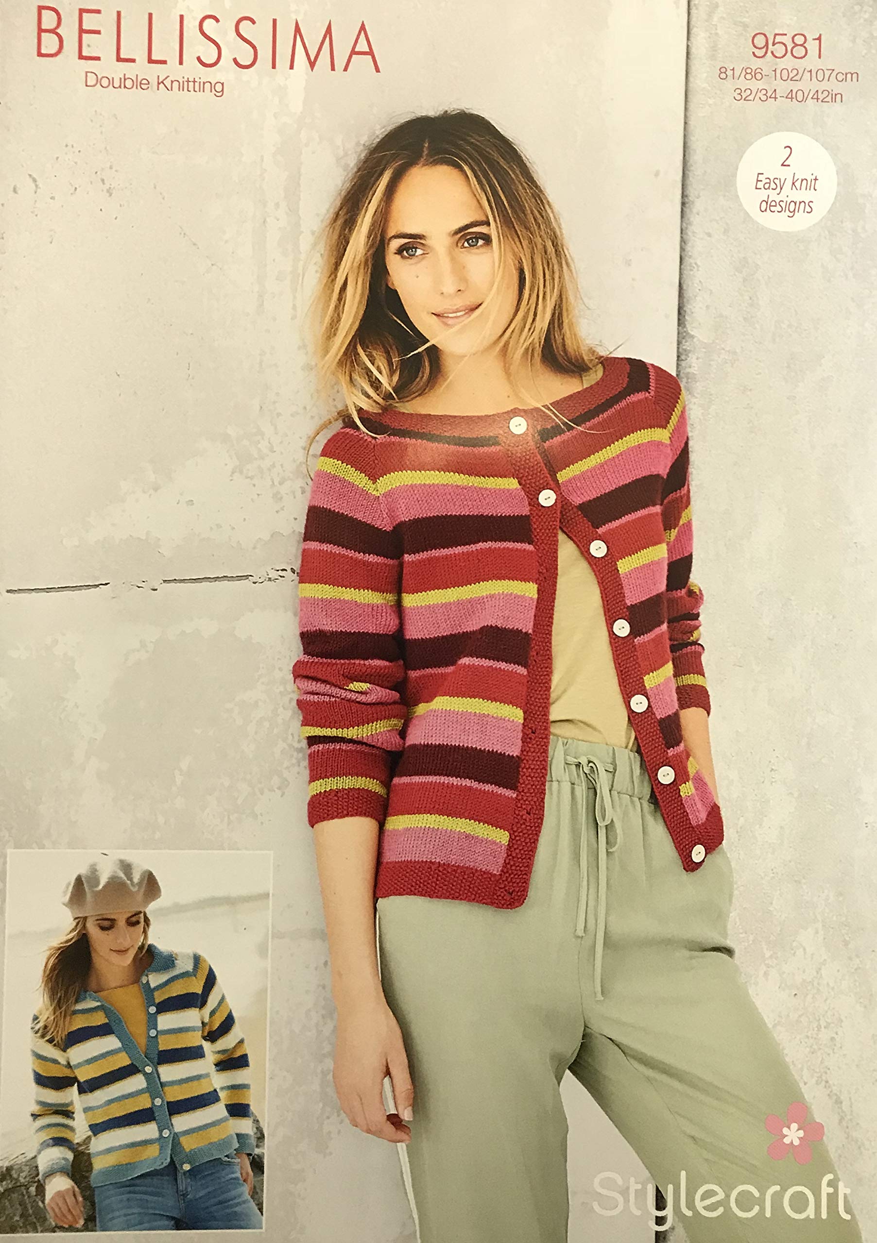 Stylecraft Double Knitting Pattern 9581 (2 Easy Knit Designs) cardigans