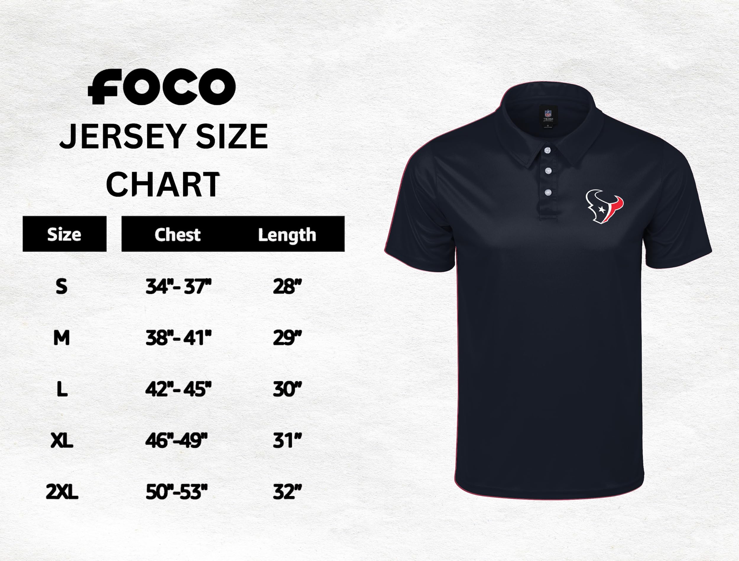 FOCO NFL Polo à manches courtes en polyester pour homme avec logo primaire sous licence officielle