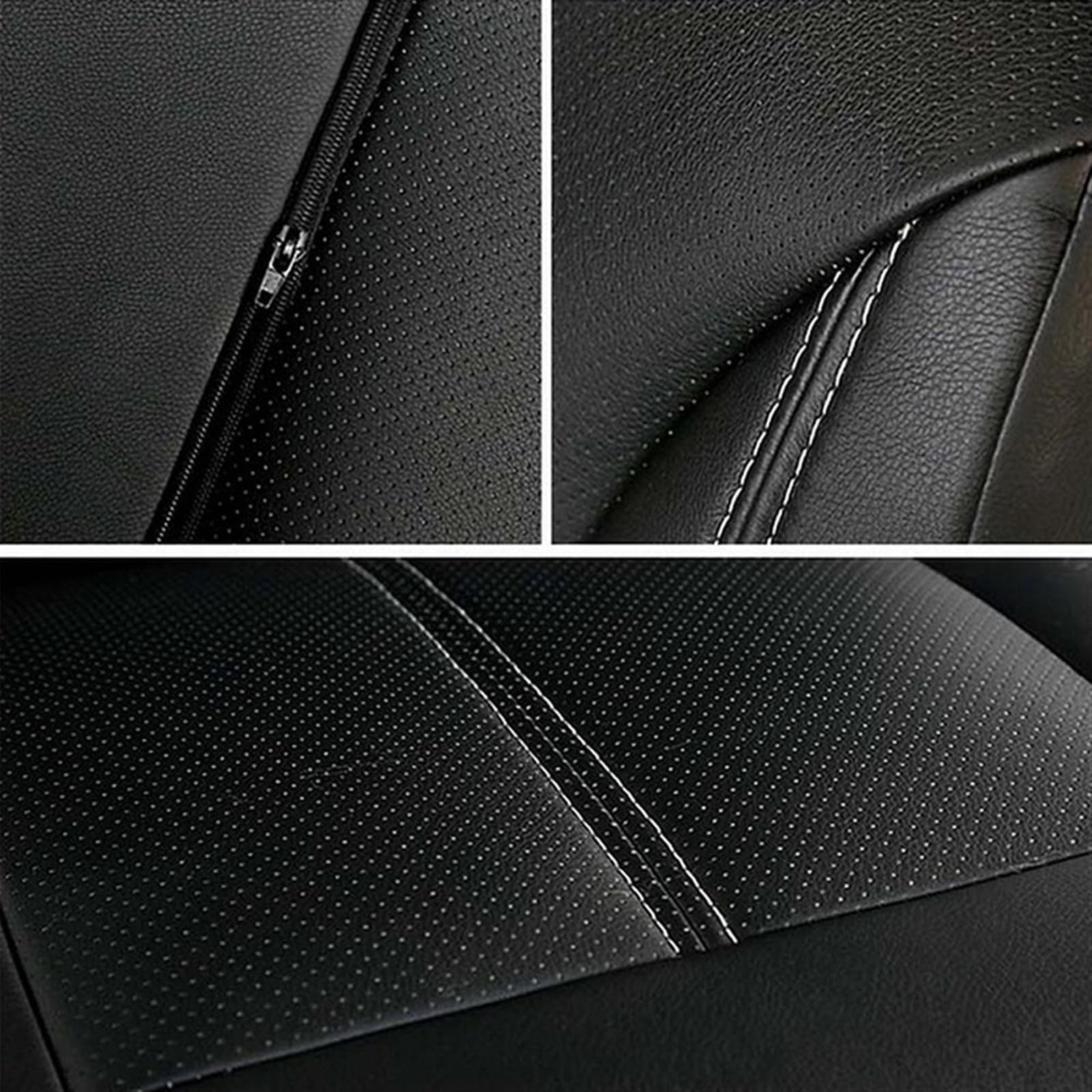 Autostoelhoezen voor Hyundai Kona 2017-2022, Auto Stoelhoezen Voorstoelen Beschermers Achterbank Stoelbekleding Set Lederen Autostoelhoes,Grey- Full Set