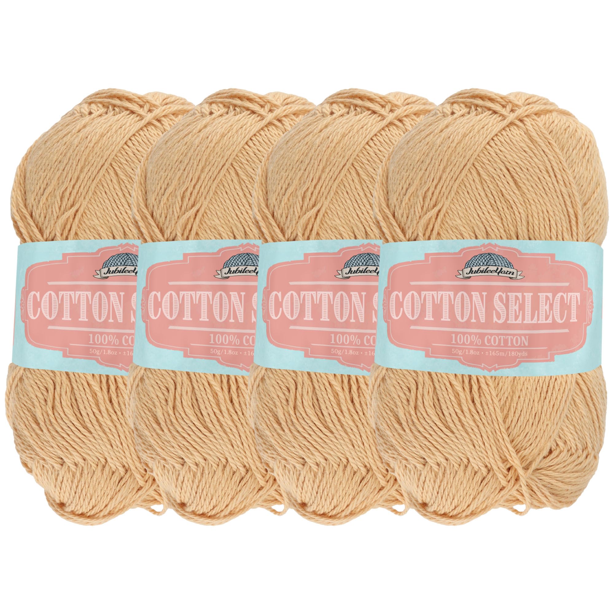 JubileeYarn Cotton Select Yarn - Sport Weight - 50g/Skein - Pumpkin Spice - 4 Skeins, 209 Pumpkin Spice