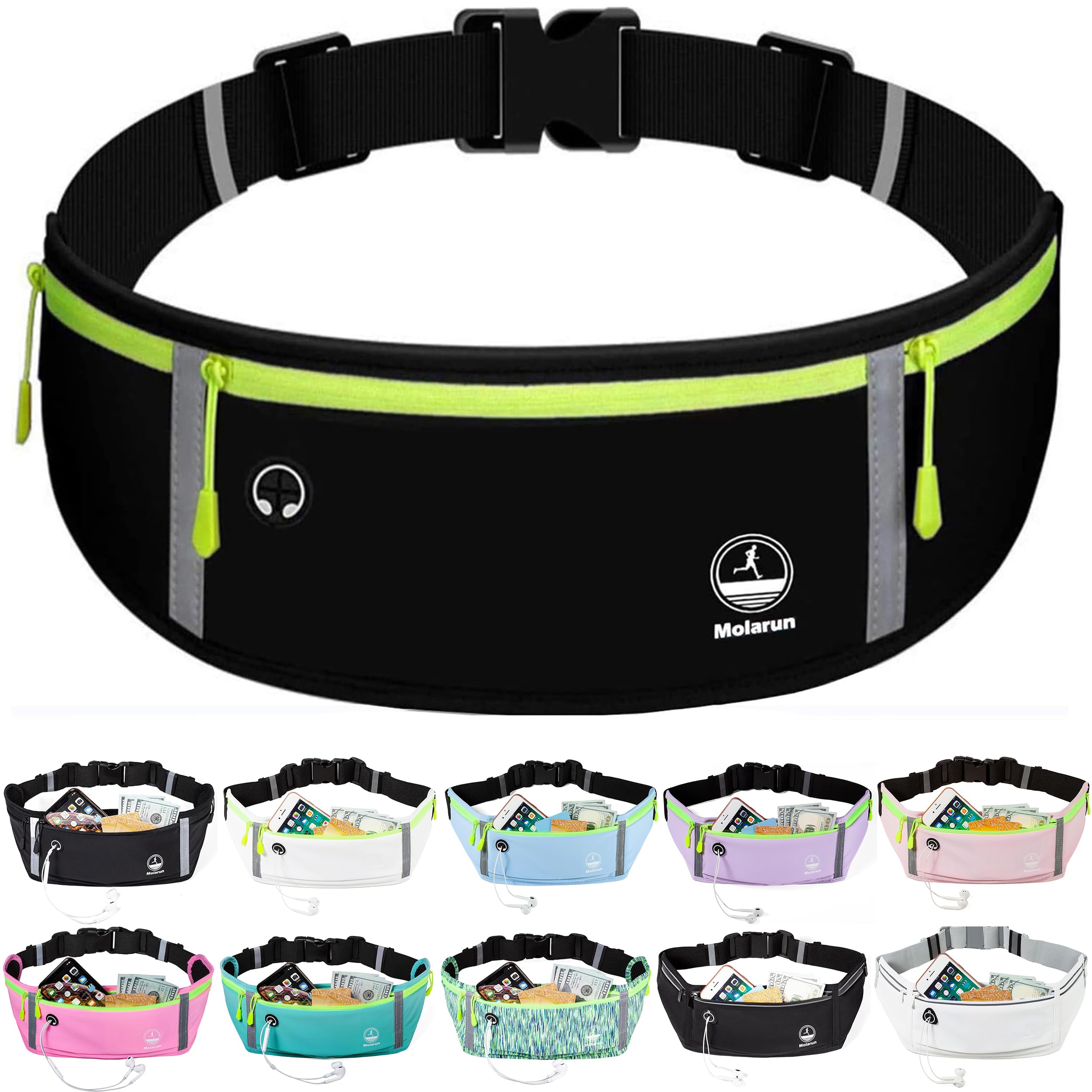 Slim Running Belt Fanny Pack for Women Men, Jogging Pouch Waist Pack Money Belt Bag Phone Holder for Running Hiking Traveling
