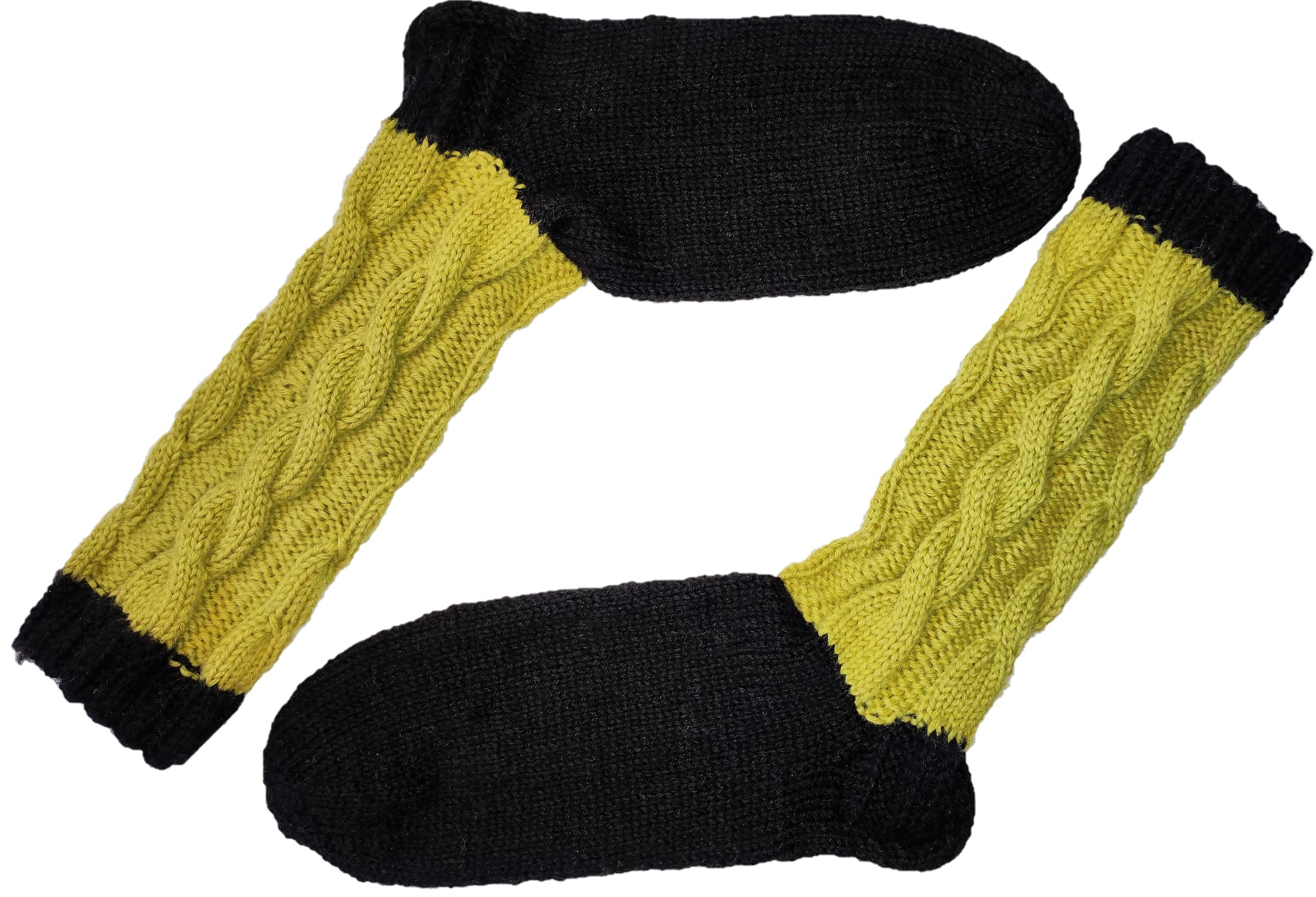 Selbstgestrickte Socken/Socken - Schwarz-Grün/Schoppersocken/Wollsocken / / Gr. ist wählbar/Damen/Herren/handgemacht/Trend-Socken/Kniestrümpfe